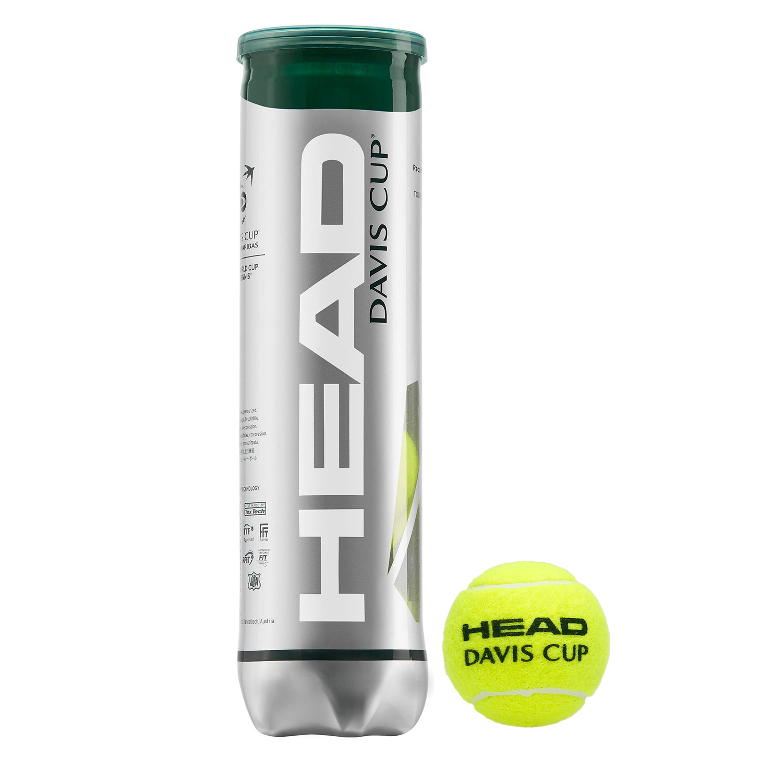 Head Davis Cup - Tubo de 4 Pelotas