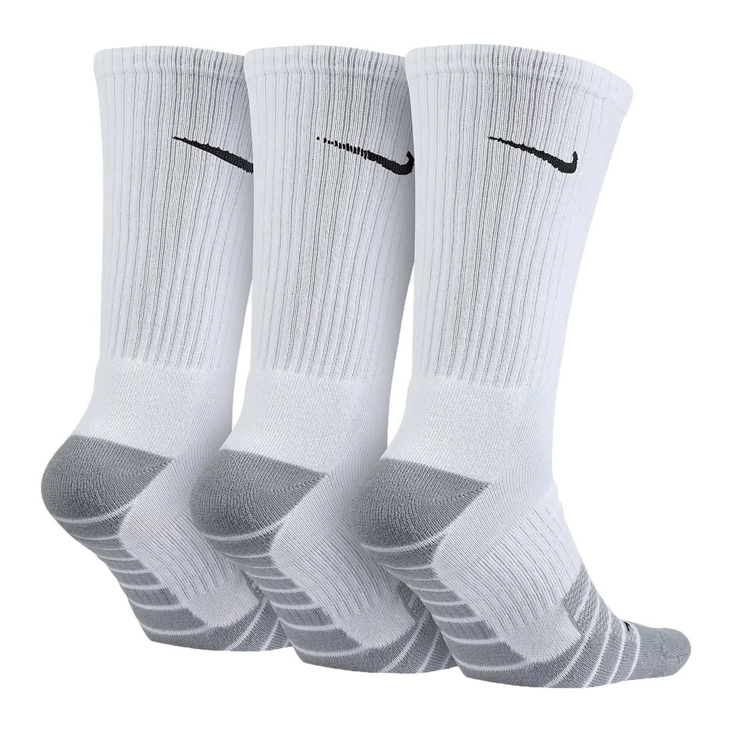 Nike Dry Cushion Crew x 3 Tennis Socks - White/Grey