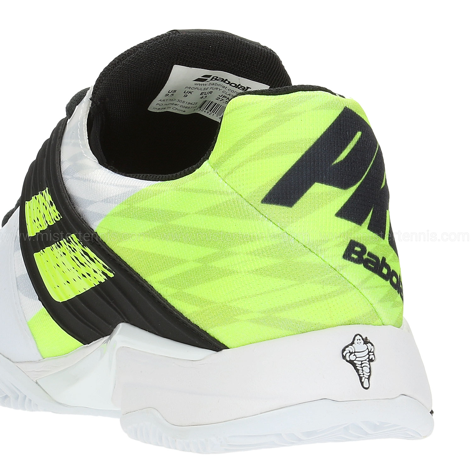 Babolat Propulse Fury Clay Men's Tennis Shoes - White/Volt