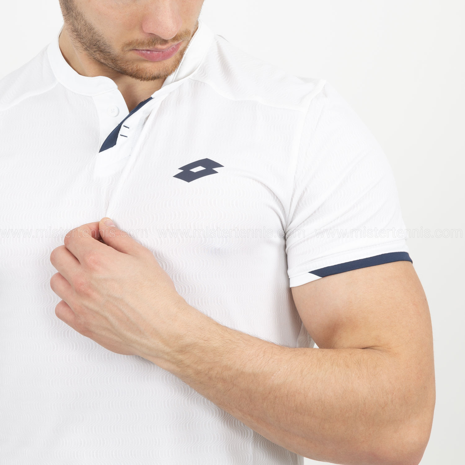 Lotto Tennis Tech Men's Tennis Polo - White/Navy