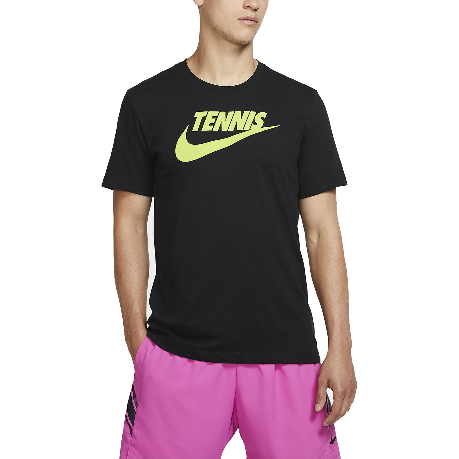 Dri Fit Black And Volt T Shirt Nike Court Dri-FIT Men's Tennis T - Main Image