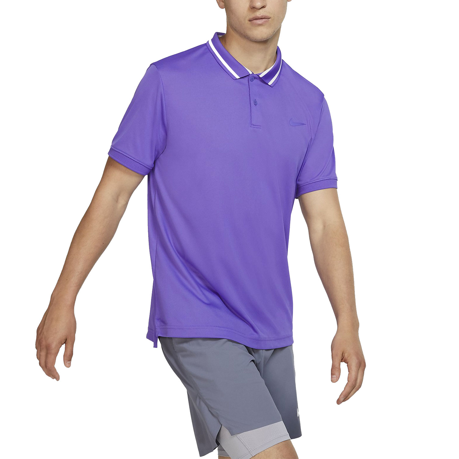 purple dri fit polo