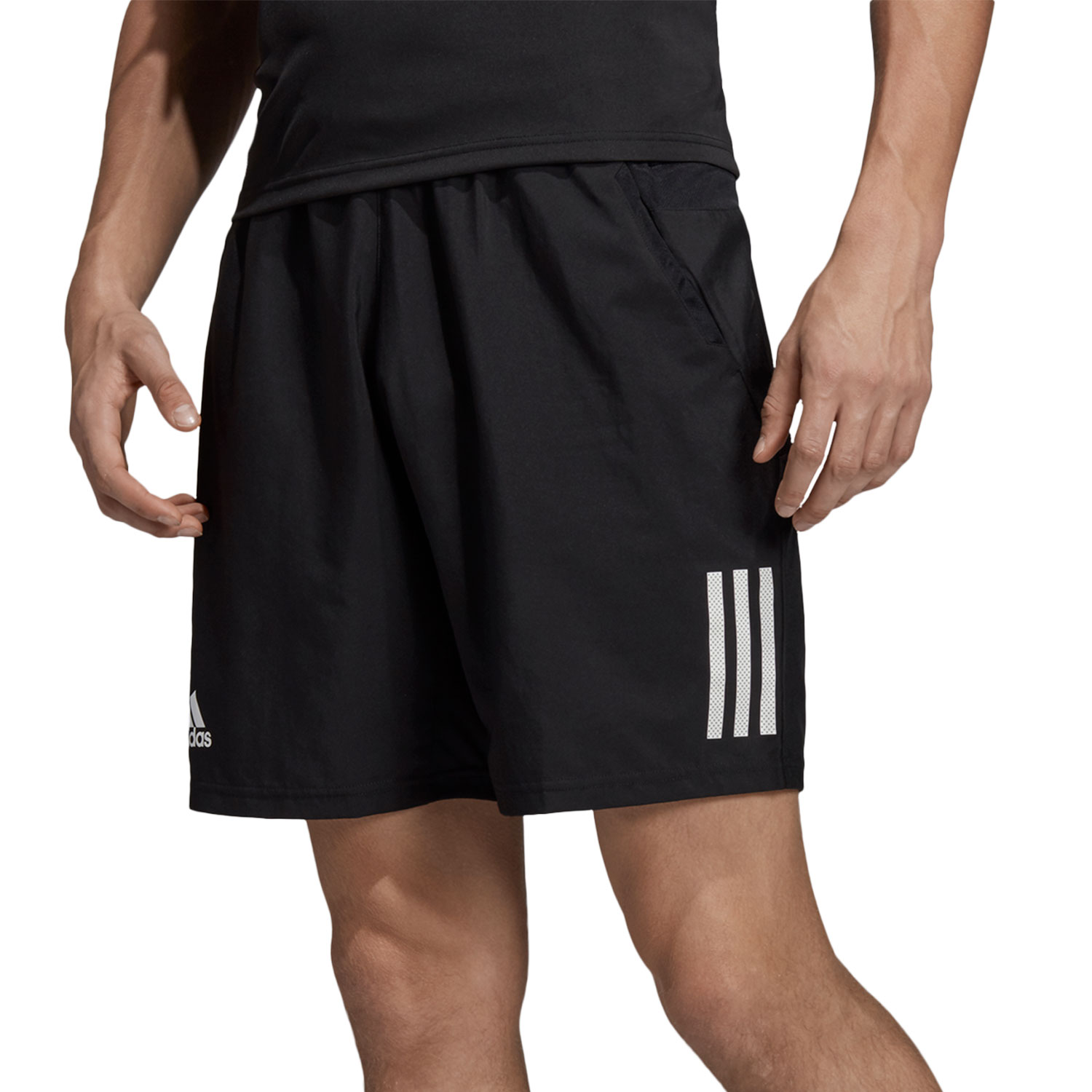 adidas Club 3 Stripes 9in Men s Tennis Shorts Black White