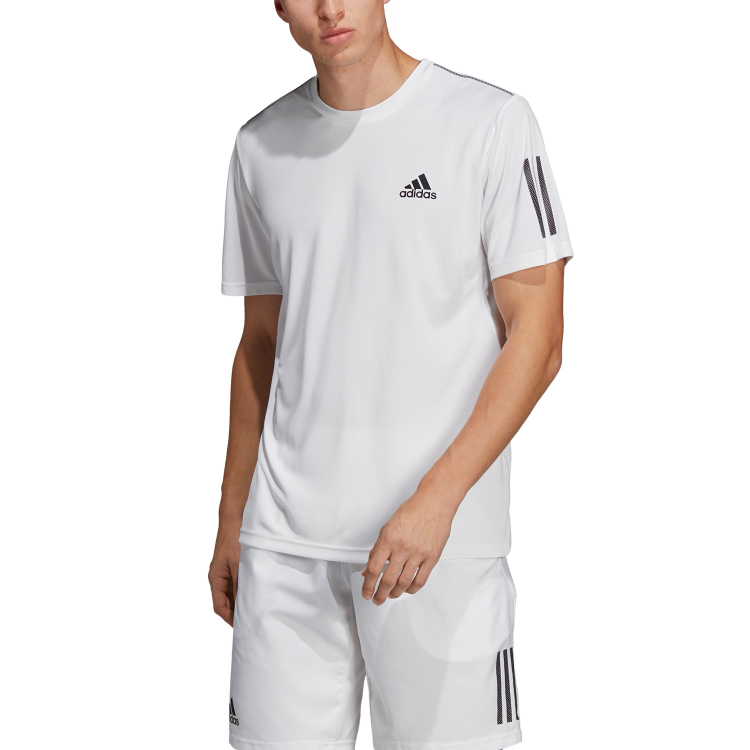 adidas Club 3 Stripes Camiseta Tenis Hombre - White/Black