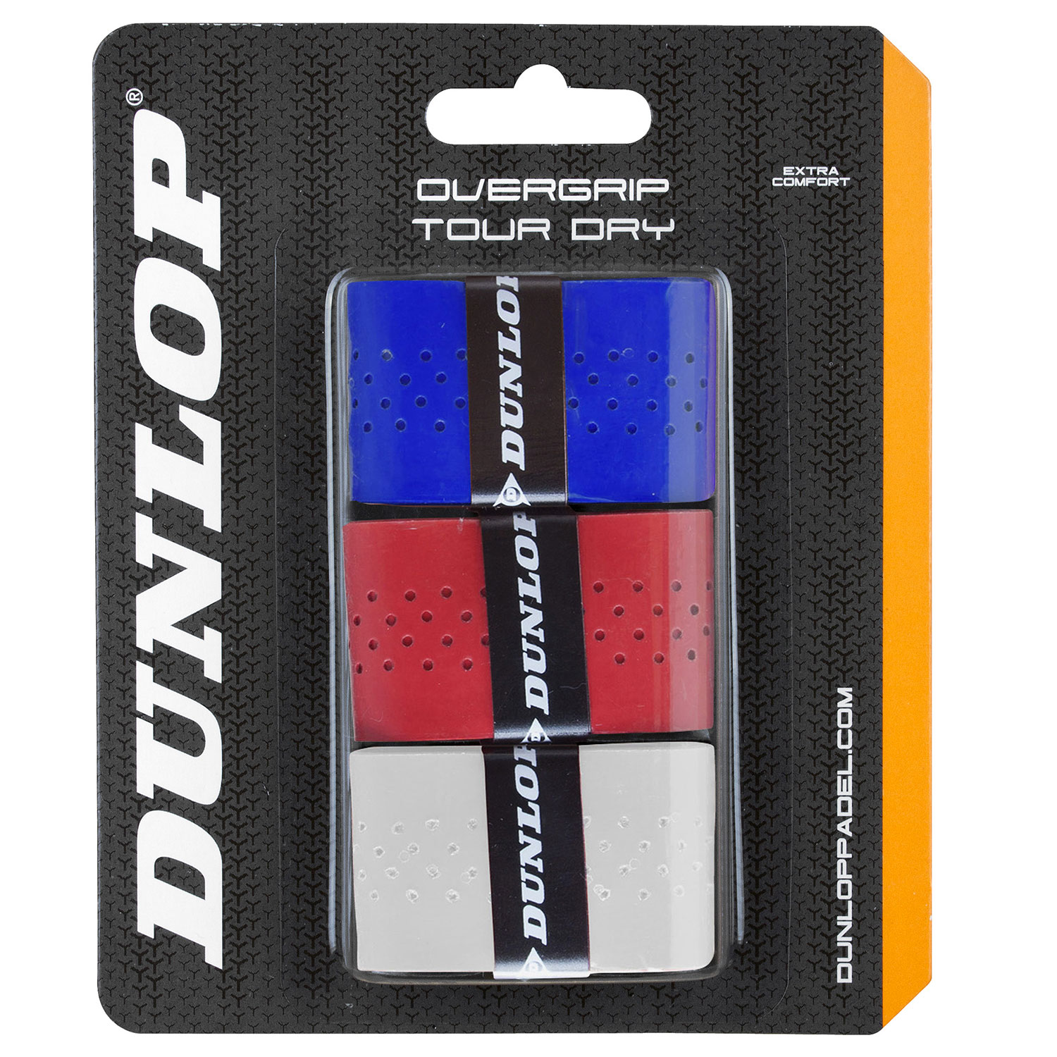 Dunlop Tour Dry x 3 Sobregrip - White/Red/Blue