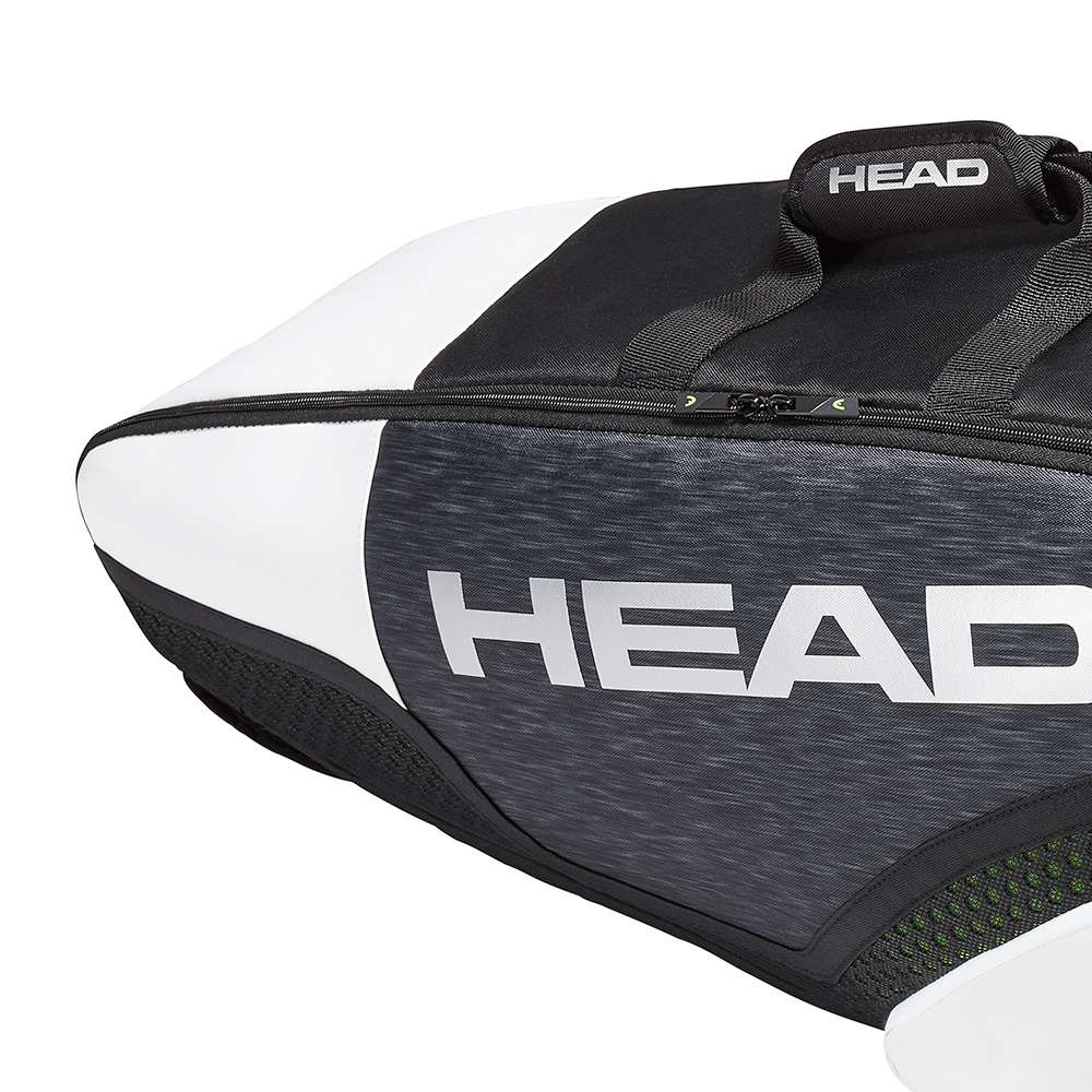 Head Djokovic Speed x 6 Combi Tennis Bag Black Grey White