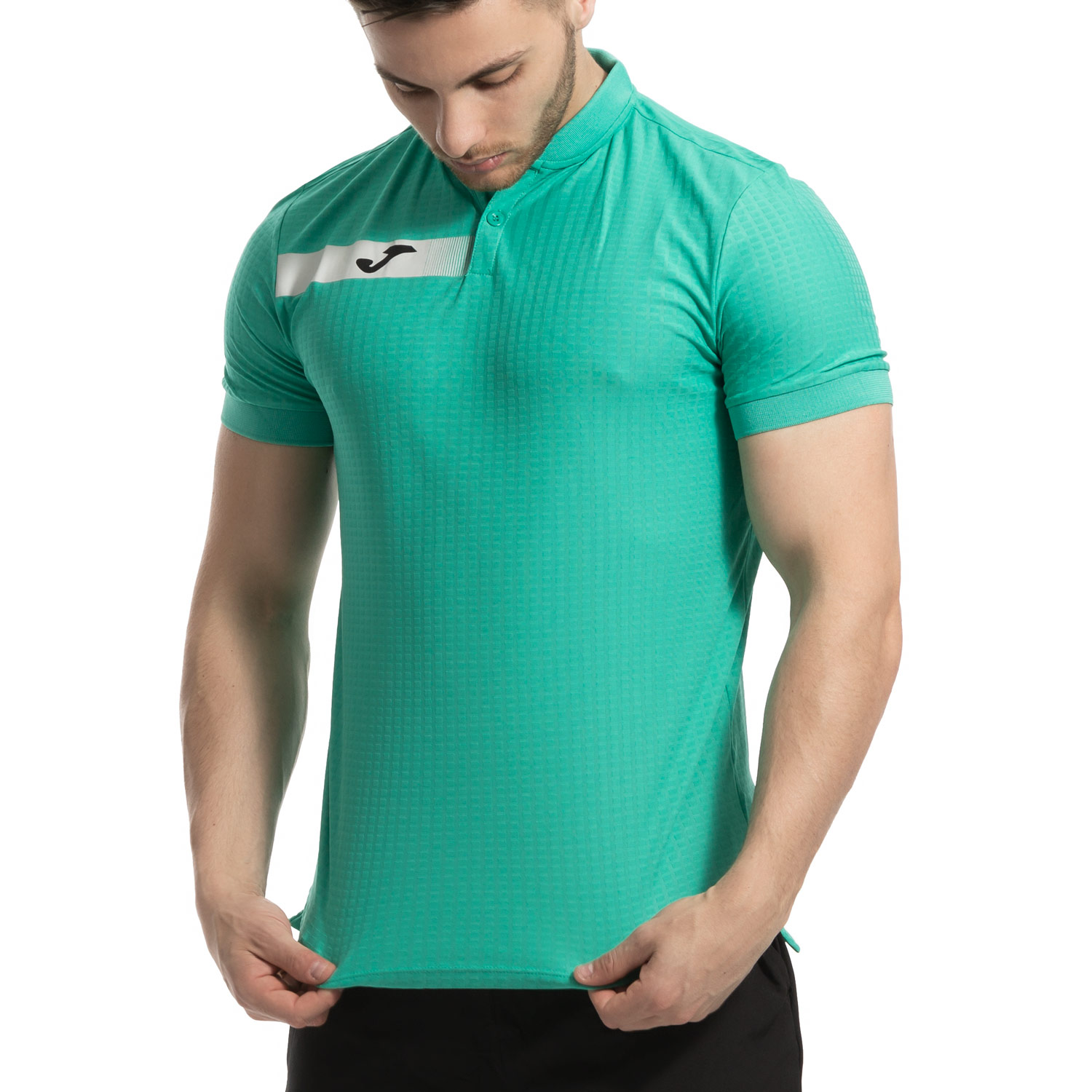 Joma Open Polo - Aqua Green/Black