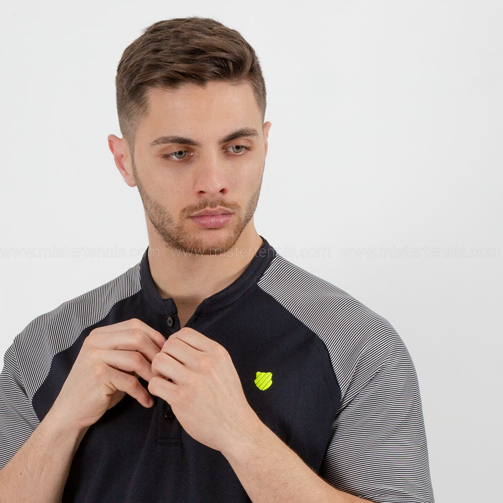 K-Swiss Hypercourt Henley Polo - Black/White