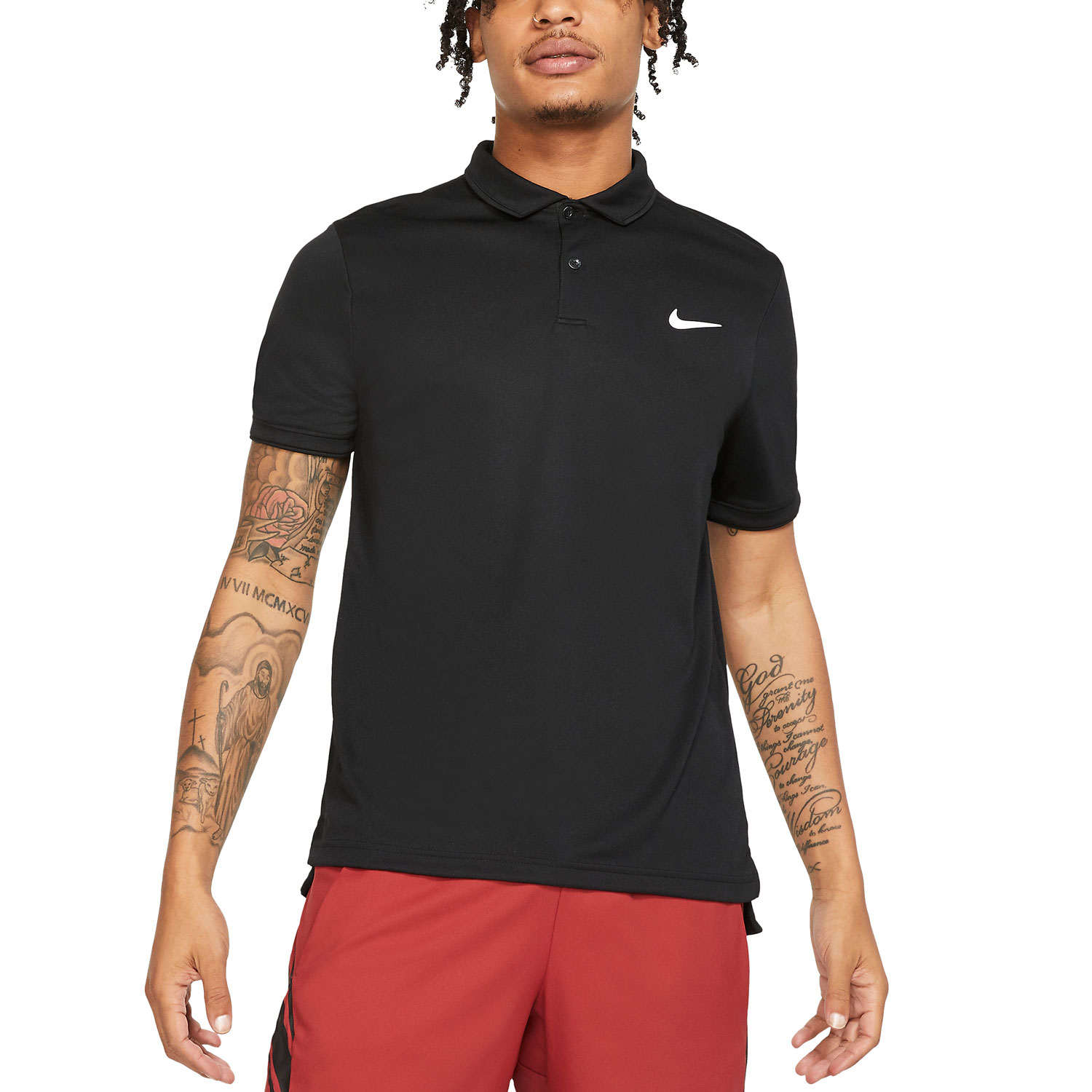 Nike Dry Team Polo da Tennis Uomo - Black/White