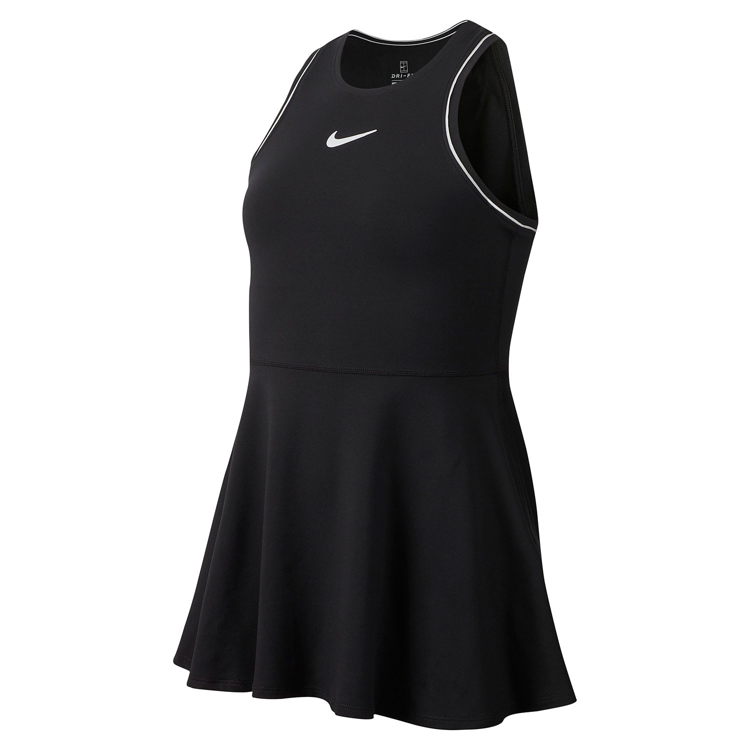 Nike Dry Vestito da Tennis per Bambina - Nero/Bianco