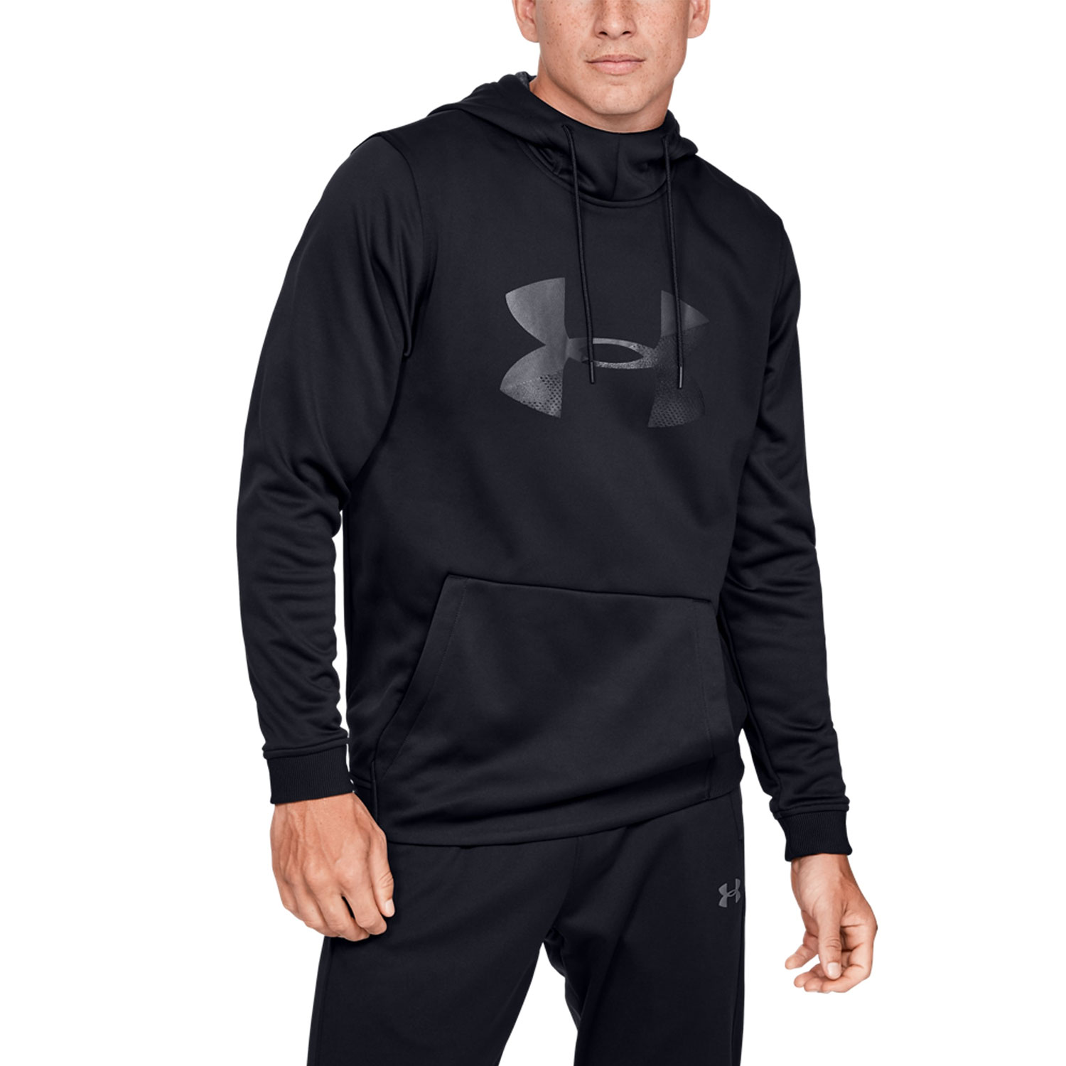 grey and black under armour hoodie