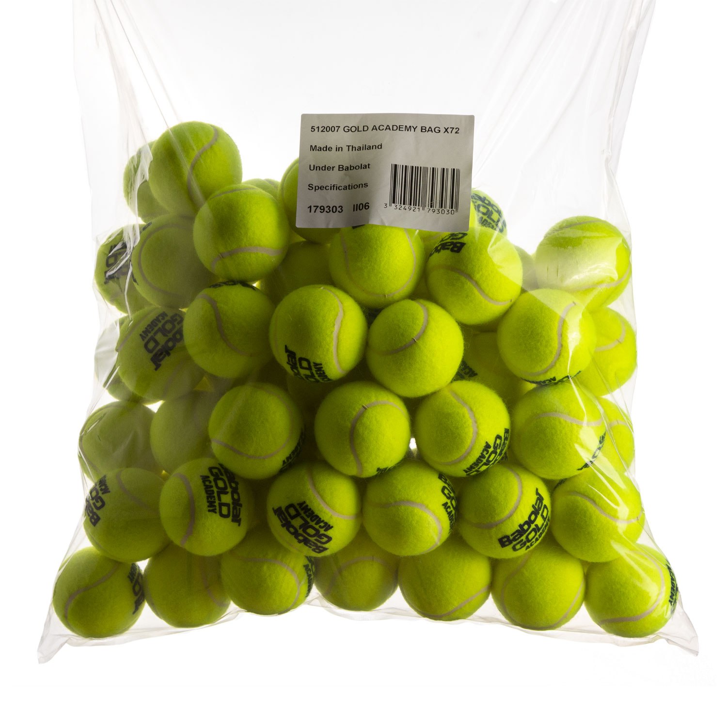One Size Yellow 72 Balls Babolat Academy Trainer Tennis Balls Bucket 