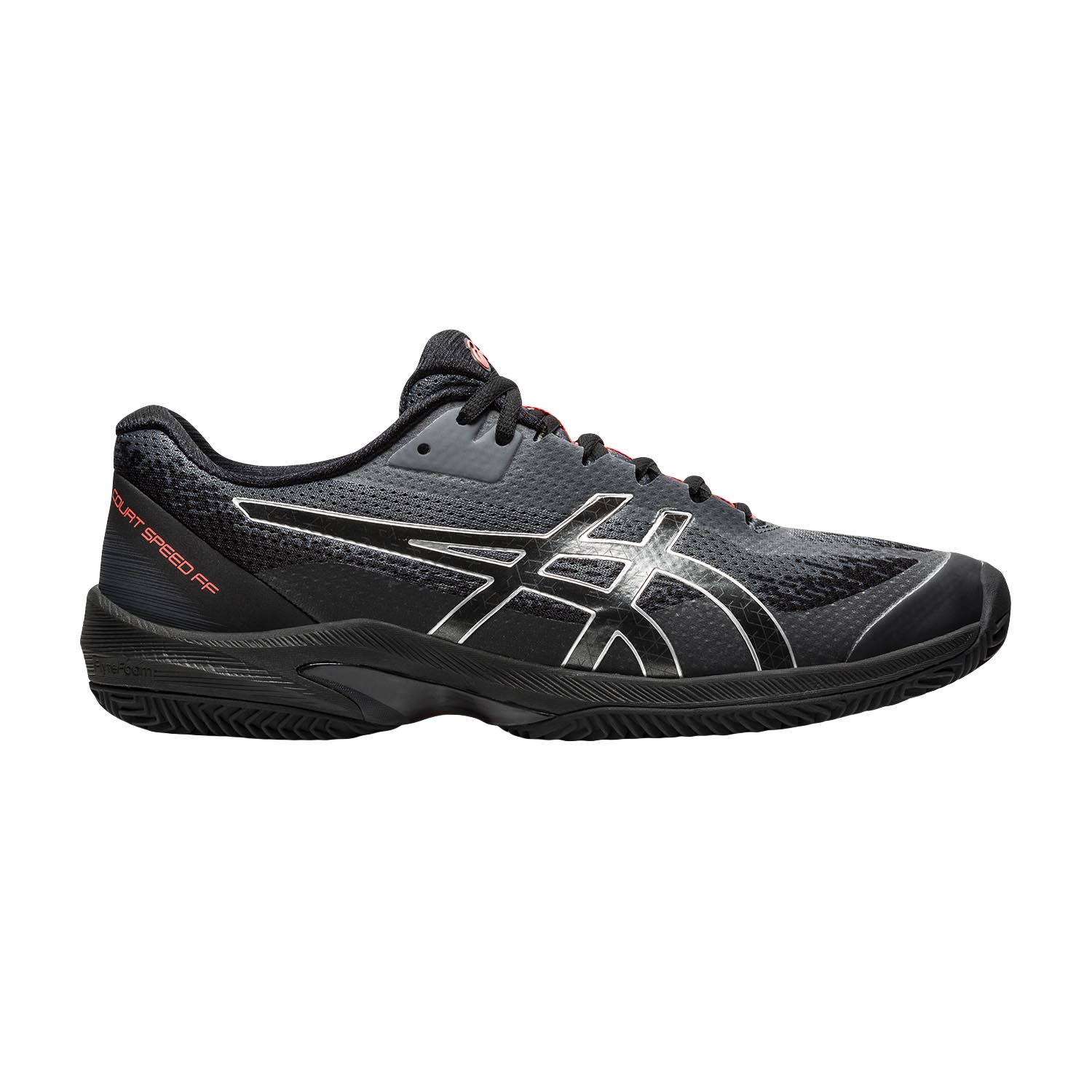 black asic tennis shoes