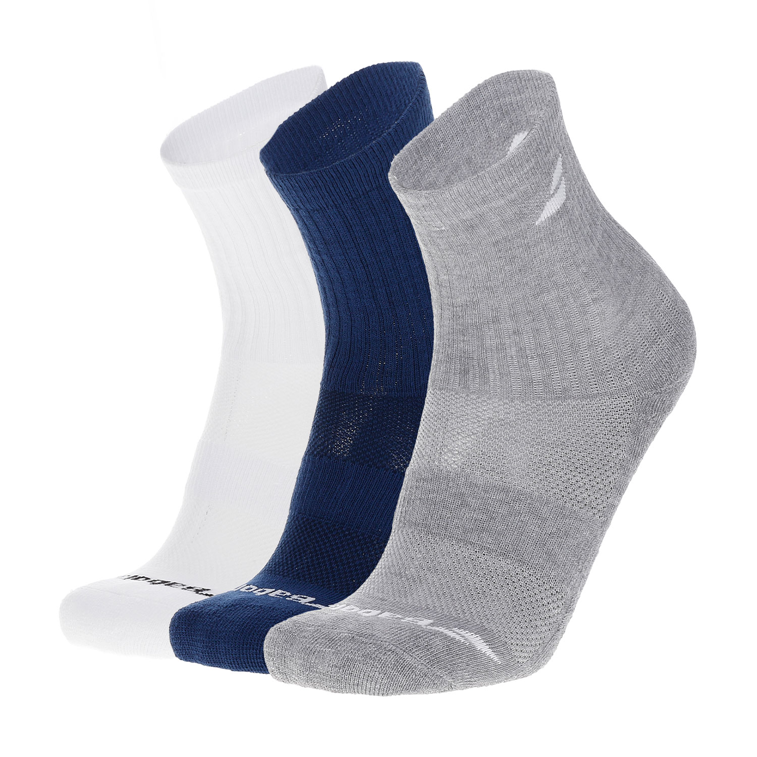 Babolat Logo x 3 Socks Junior - White/Estate Blue/Grey