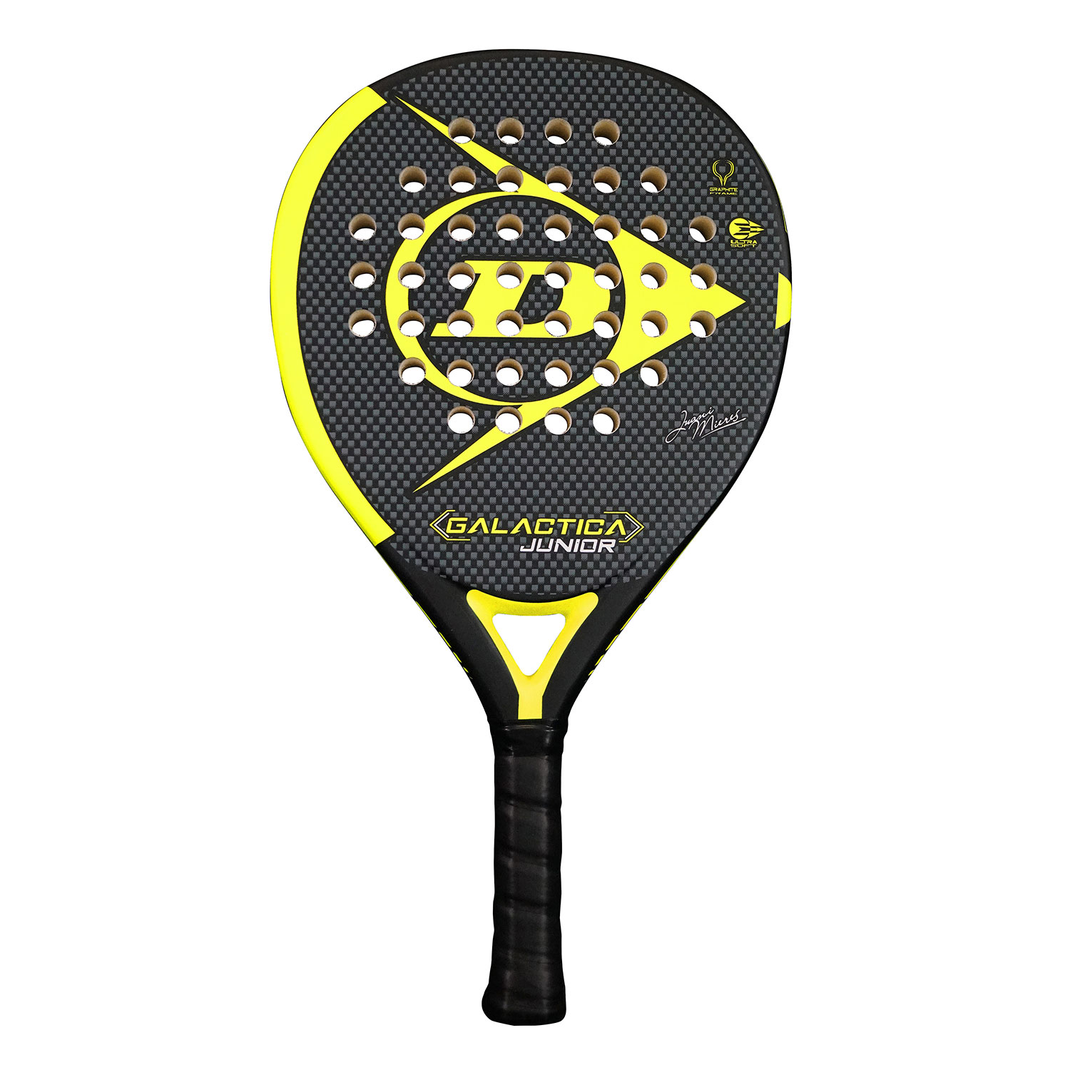 GALACTICA テニスラケット ブラック/イエロー Dunlop Galactica Junior's Padel Racket - Black/Yellow