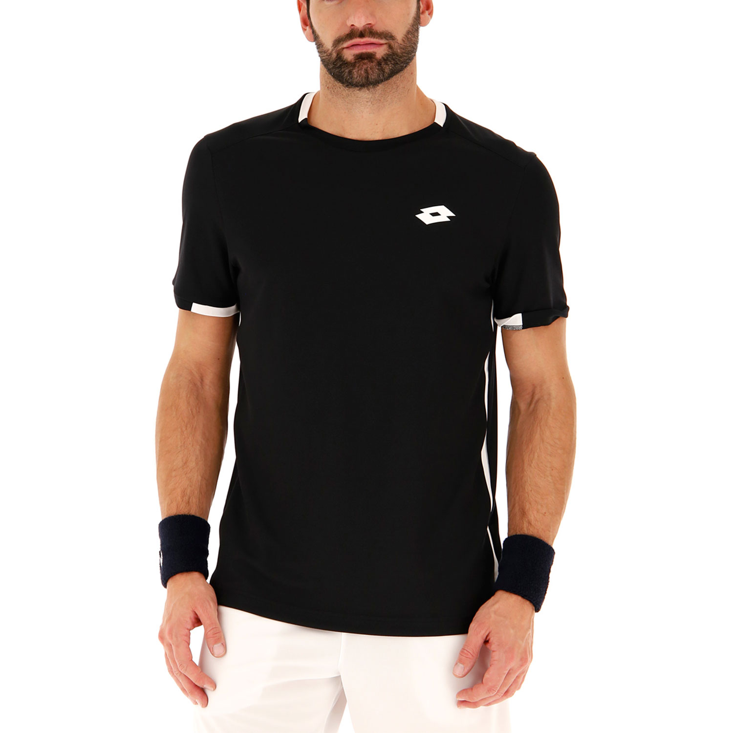 Lotto Tennis Teams Men's TShirt All Black/Brilliant White