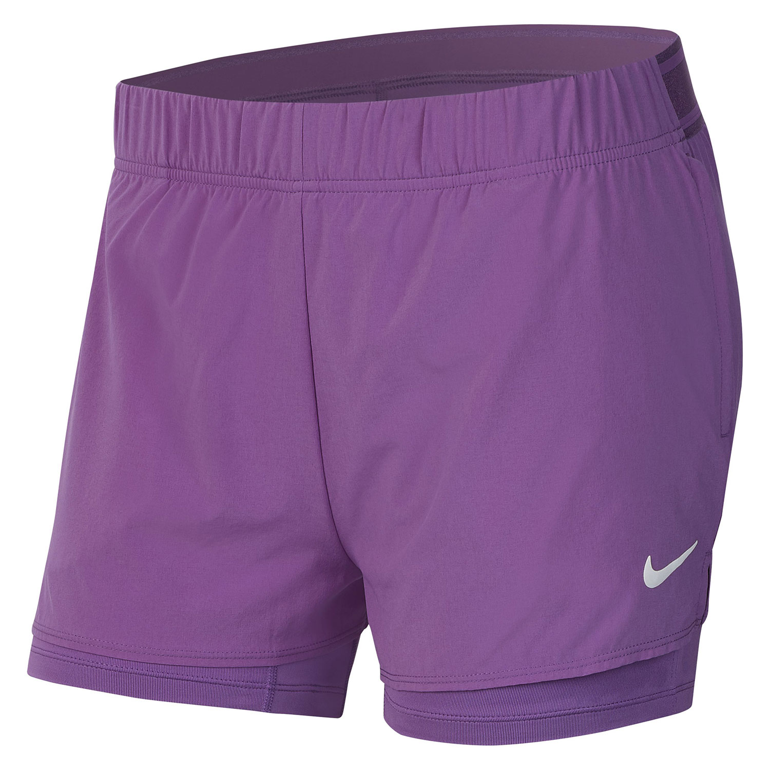 purple and white nike shorts