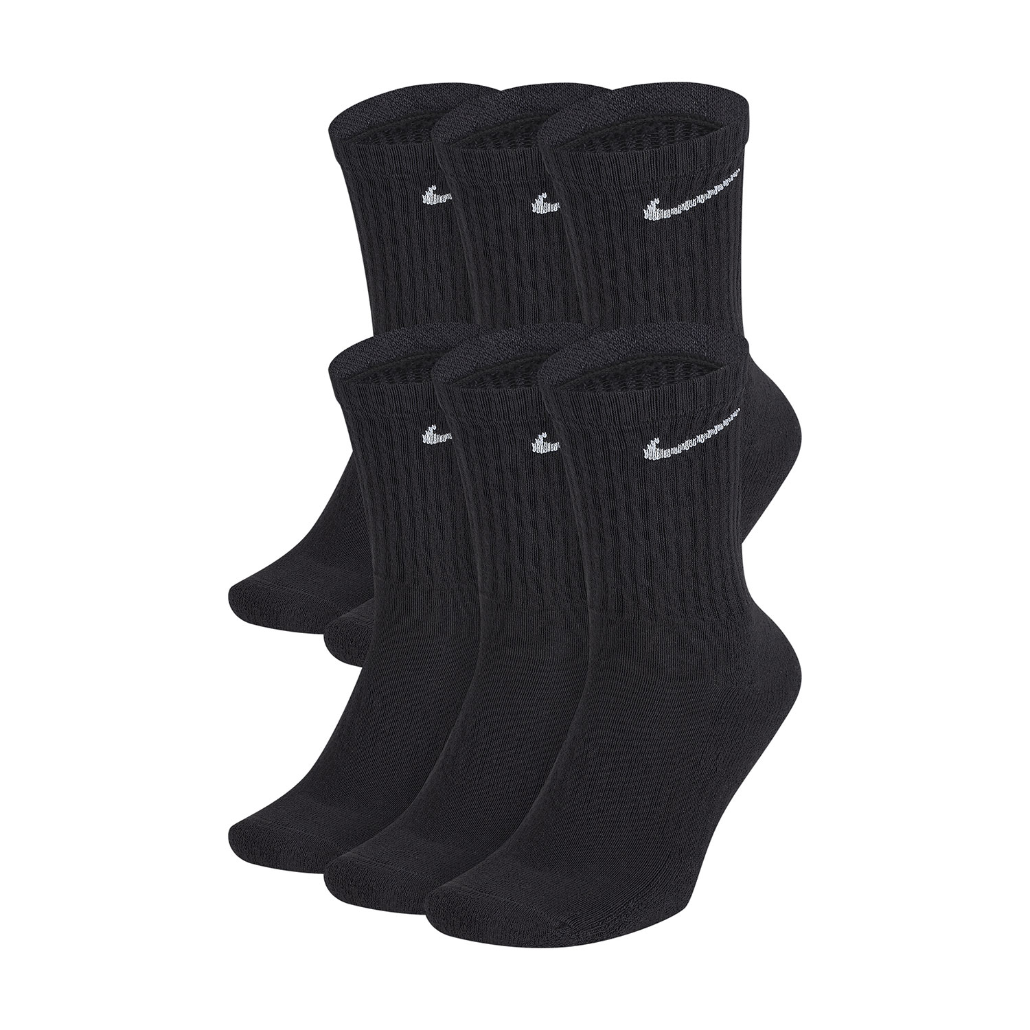 Nike Everyday Cushion Crew x 6 Socks - Black/White