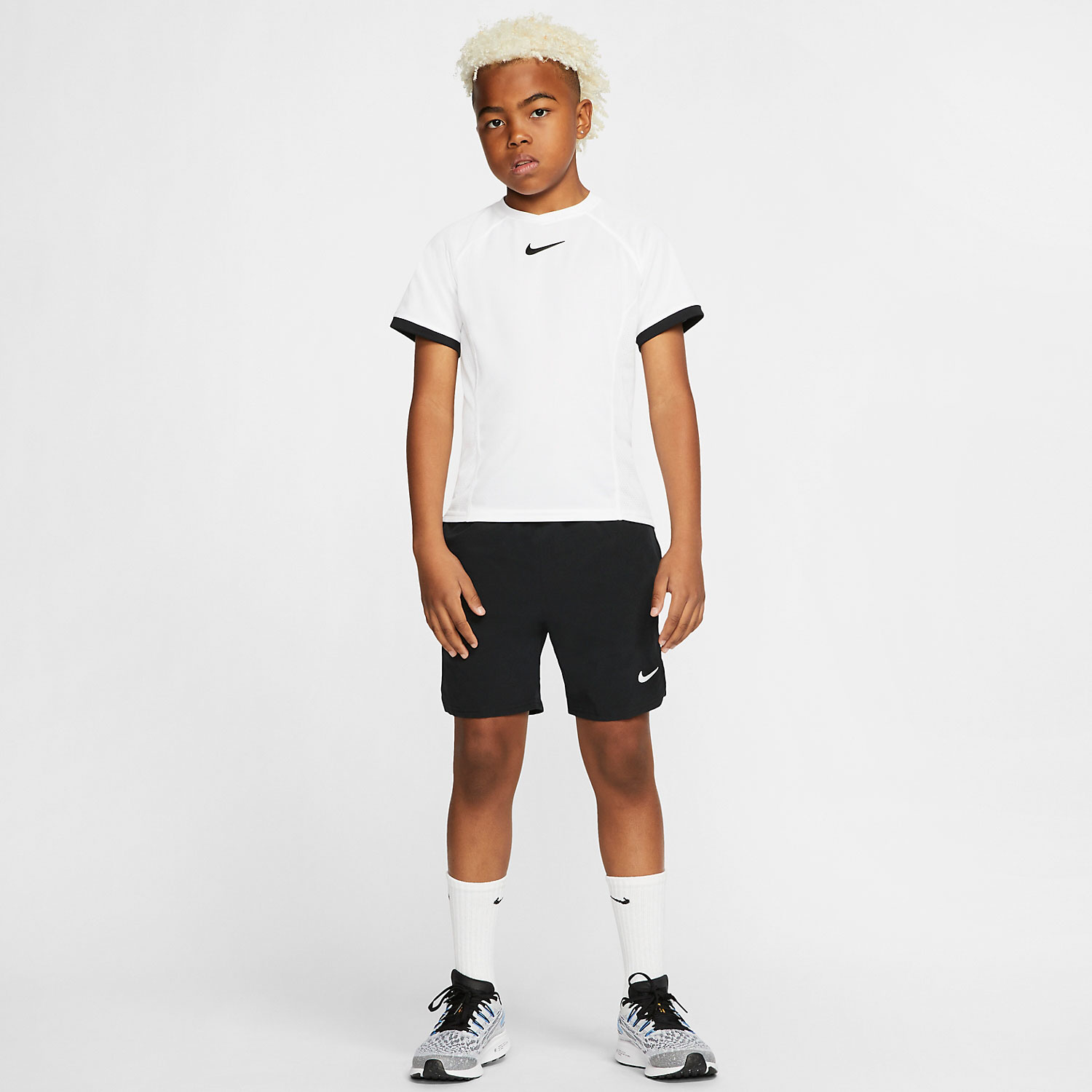 Nike Victory Flex Ace Boy's Tennis Shorts - Black/White