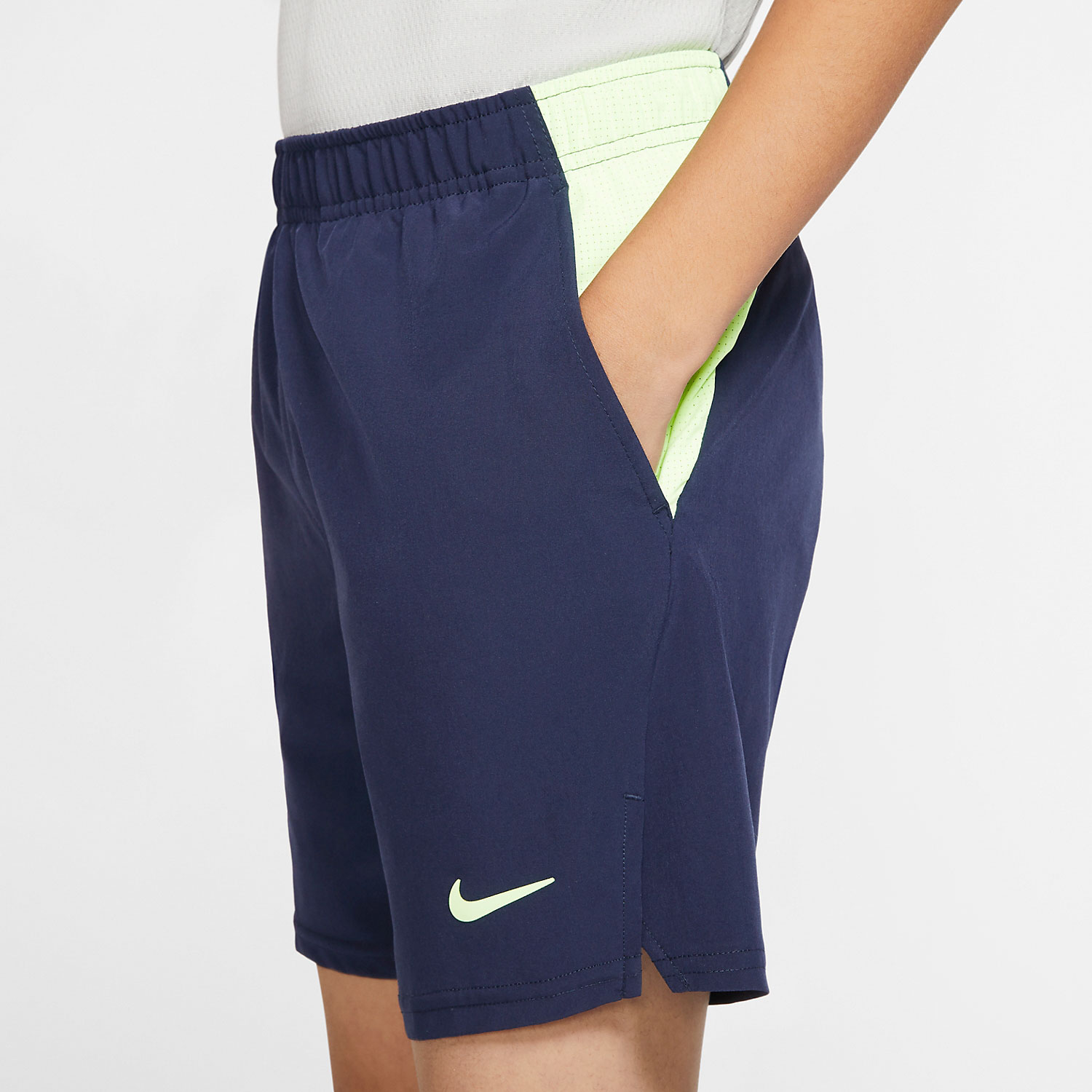 Nike Victory Flex Ace Boy's Tennis Shorts - Obsidian/Green