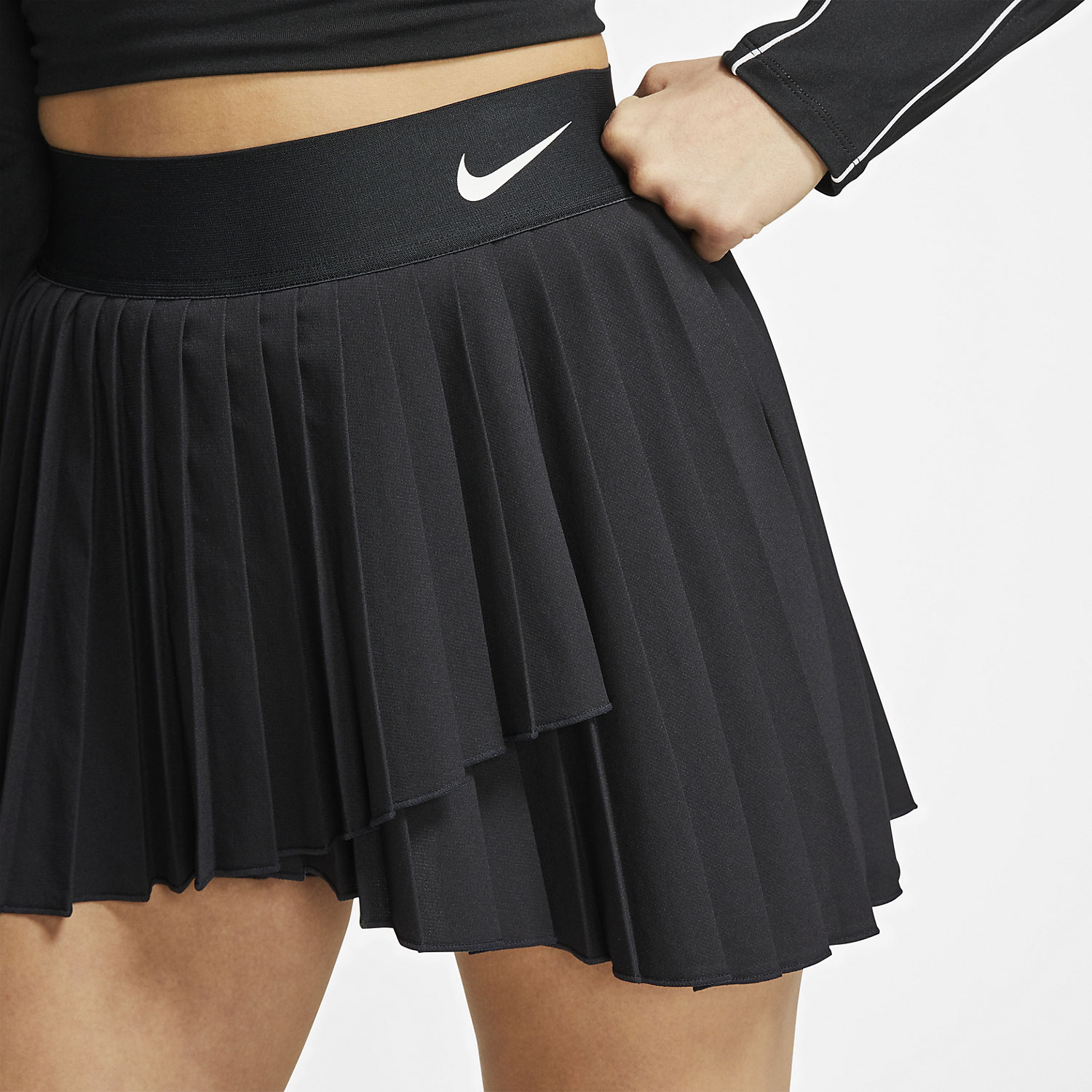 Nike Victory Pleated Women's Tennis Skirt Black/White