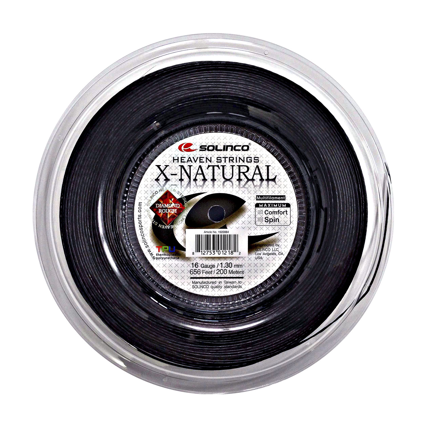 Solinco X Natural 1.30 200 m Reel - Black