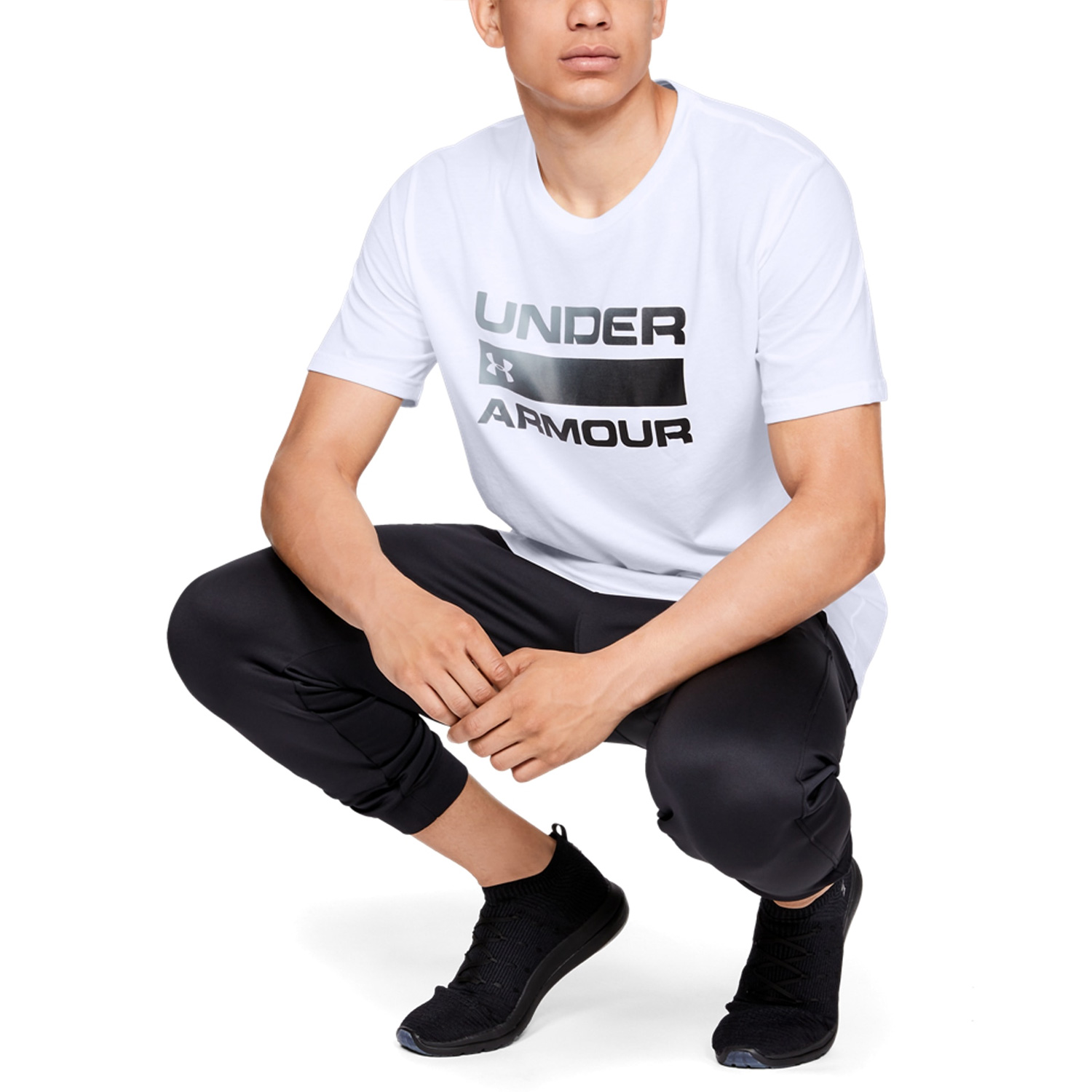 Under Armour Team Issue Wordmark Camiseta - White/Black