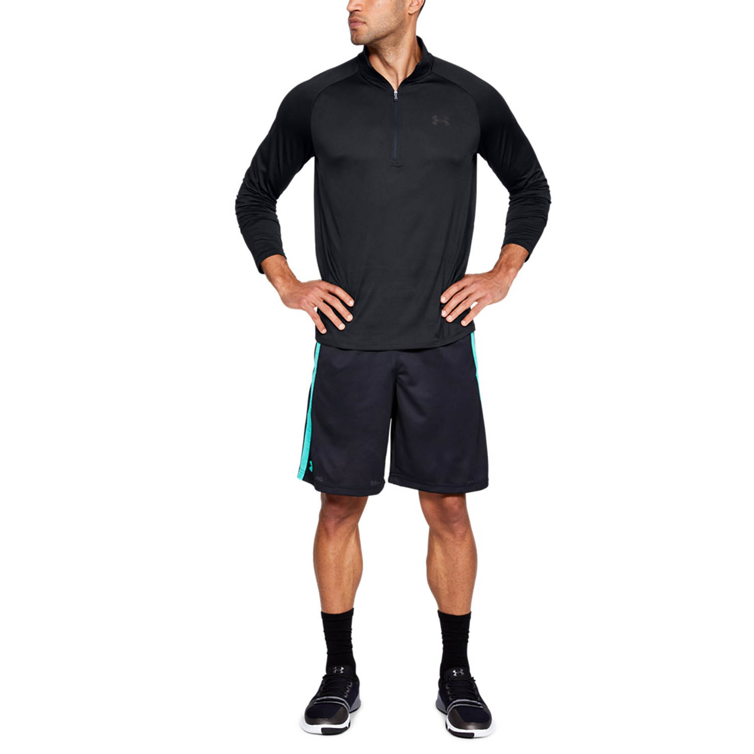 Under Armour Tech 2.0 1/2 Zip Camisa - Black/Charcoal