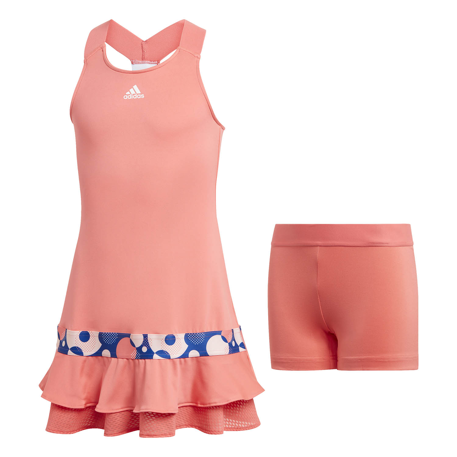 adidas Frill Girl's Tennis Dress - Semi 