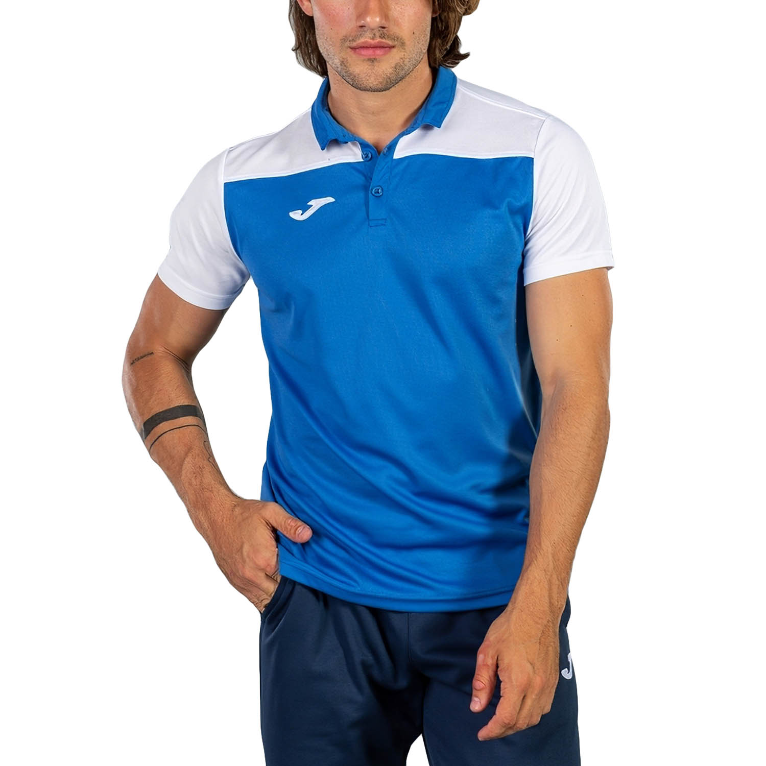 Joma Crew III Polo - Royal/White