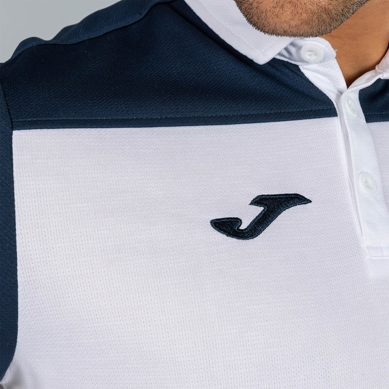 Joma Crew III Polo - White/Dark Navy