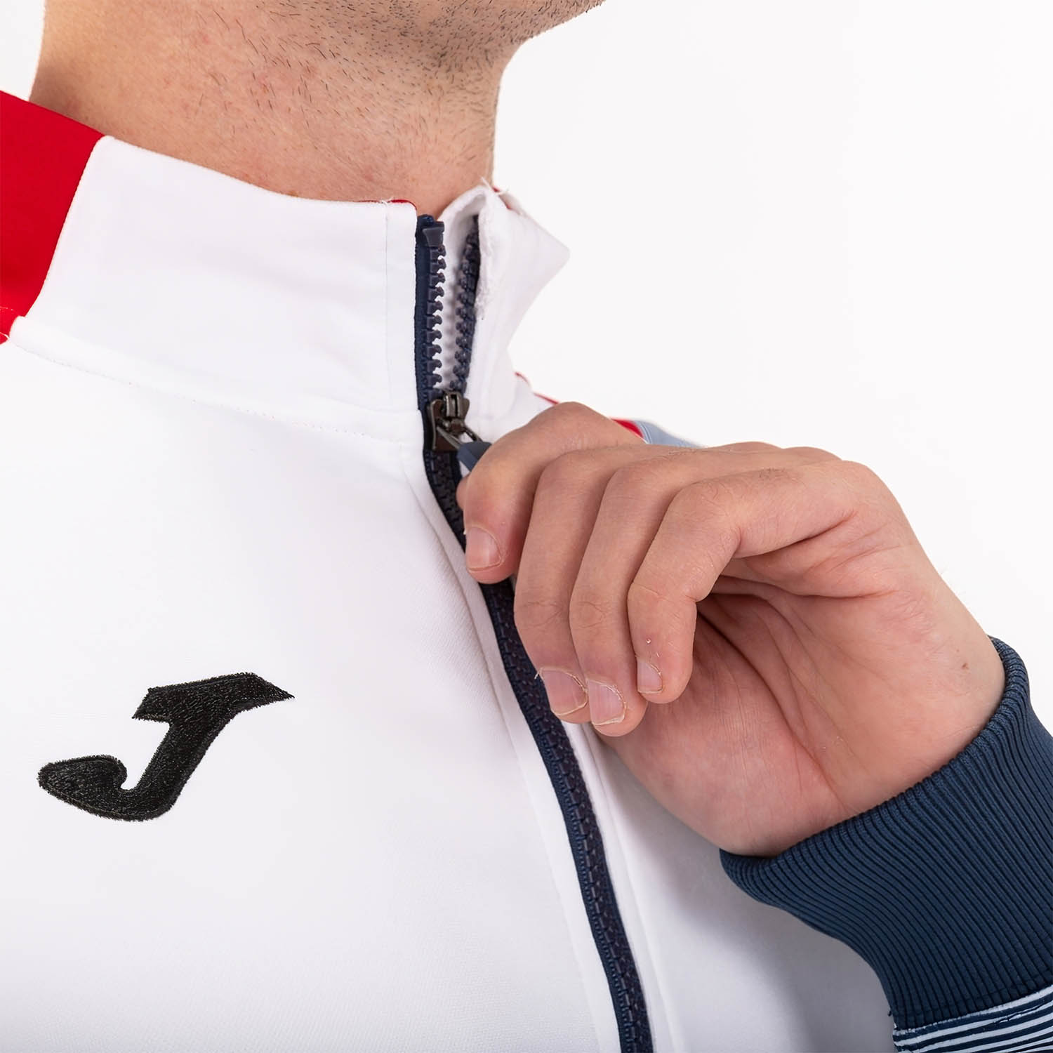 Joma Essential II Full Zip Men s Tennis Sweatshirt White Red