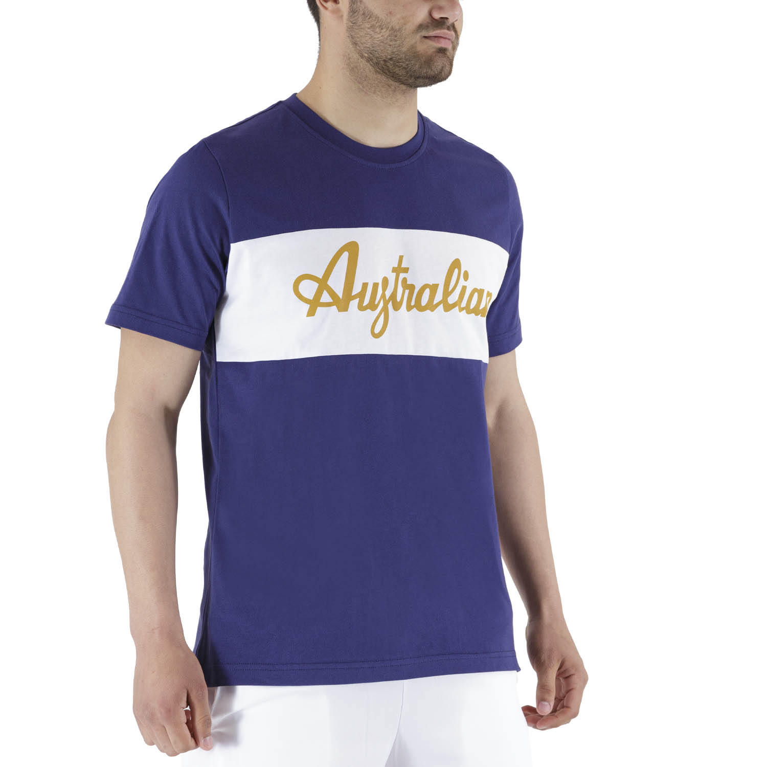 Australian Print Men's Tennis T-Shirt - Blu Cosmo