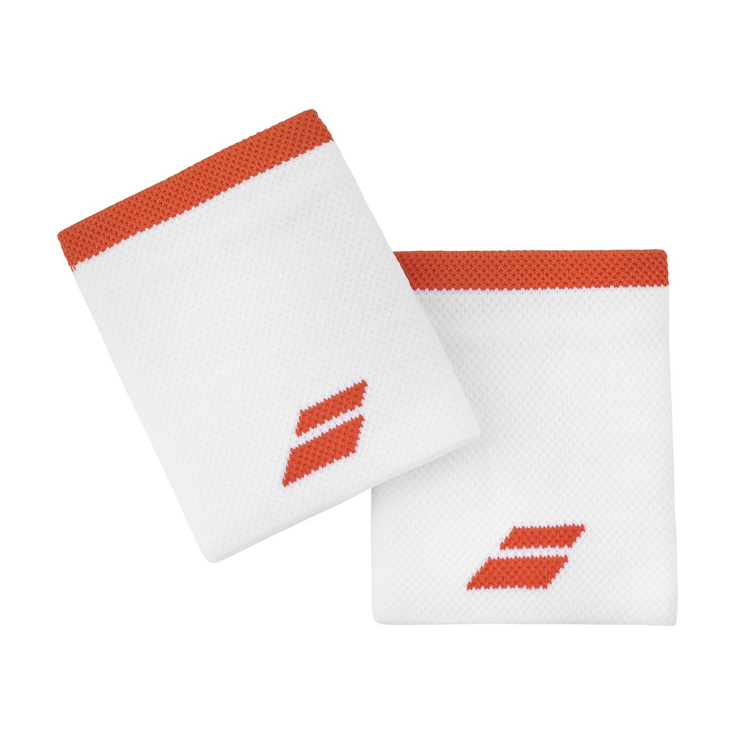 Babolat Logo Jumbo Medium Wristbands - White/Fiesta Red