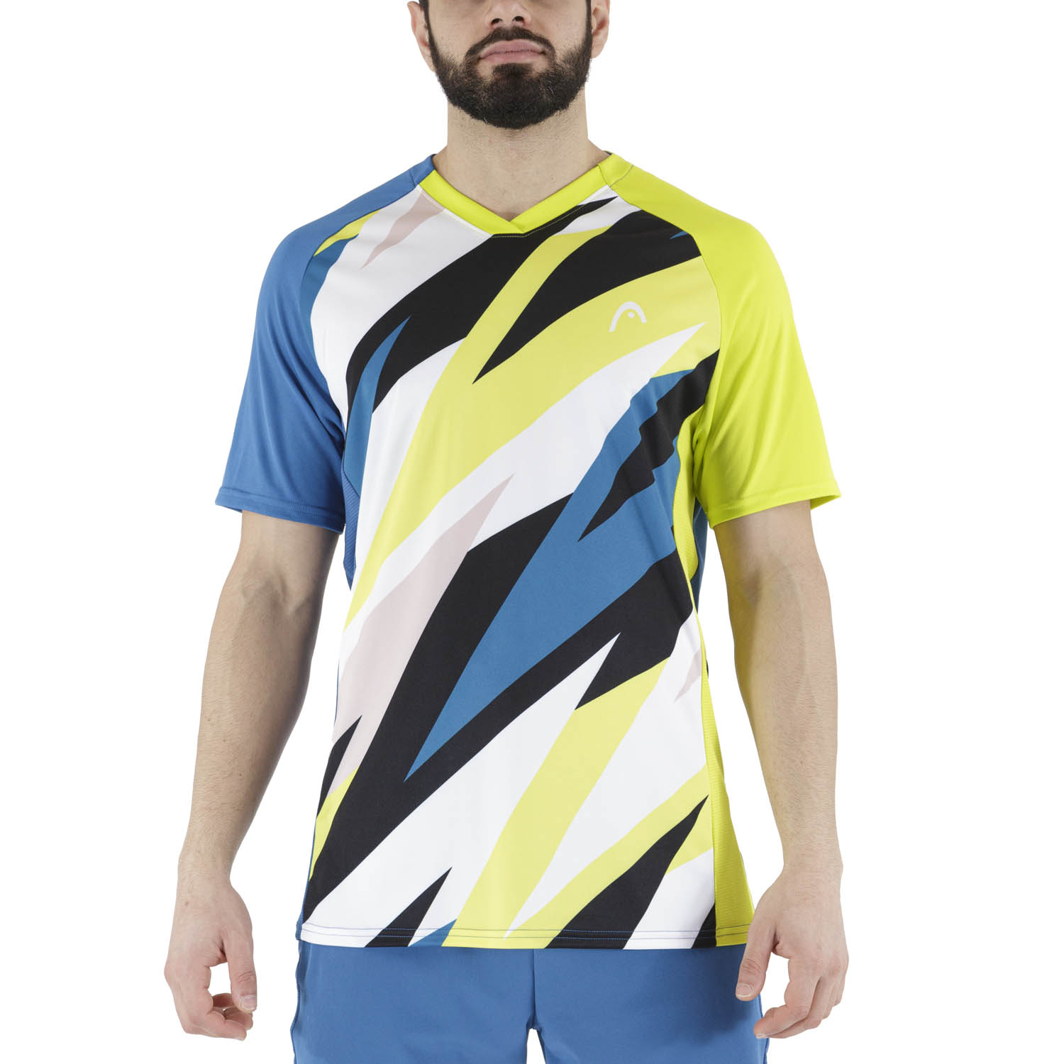 Head Striker Maglietta da Tennis Uomo - Blue/Print Vision