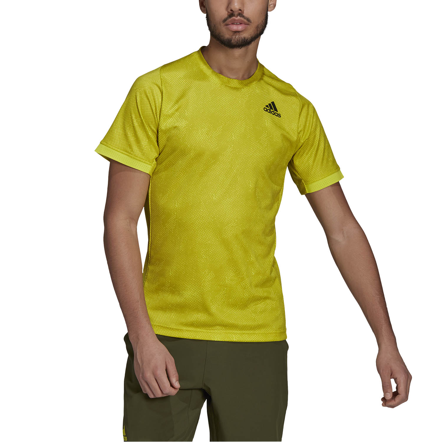 white and yellow adidas shirt