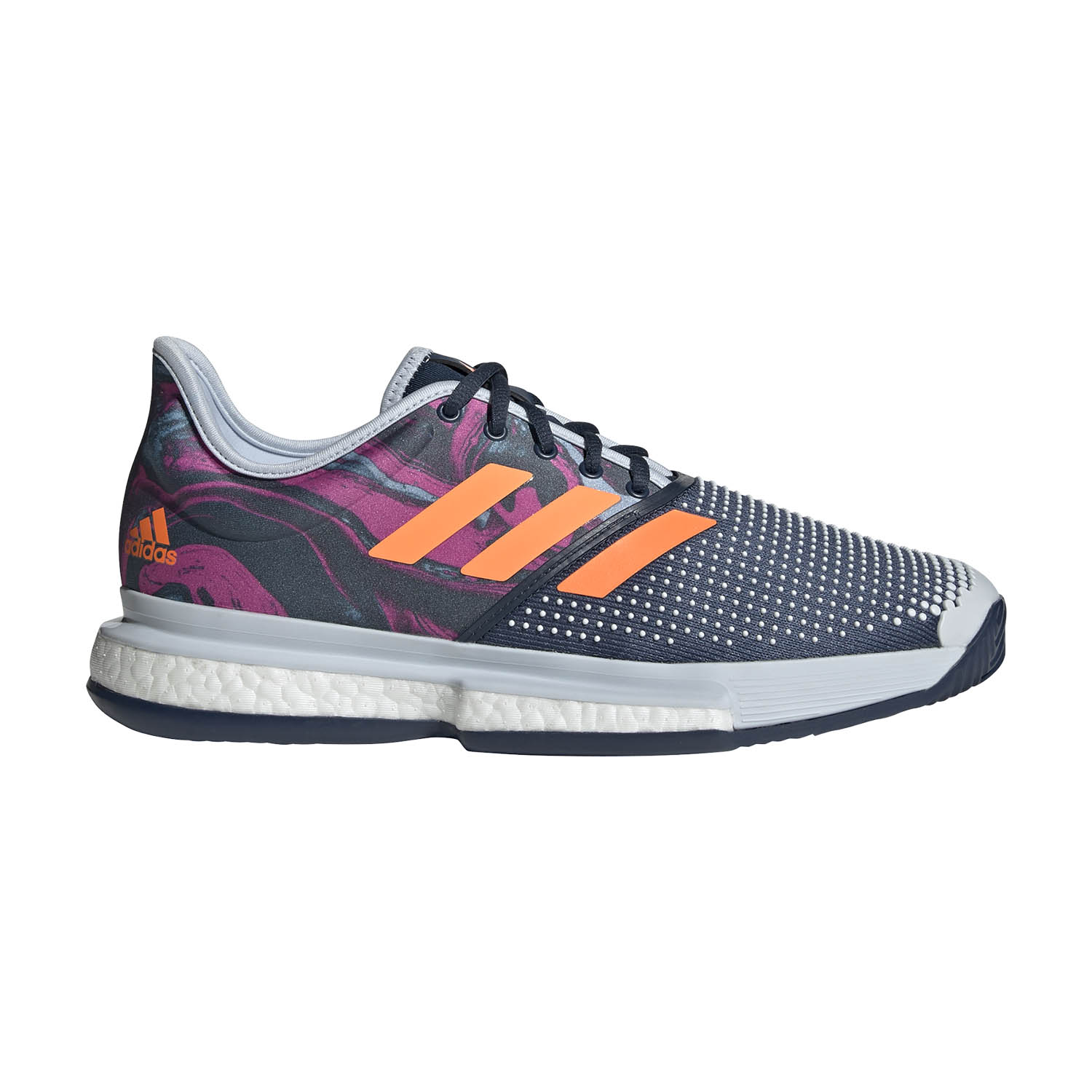 blue adidas tennis shoes