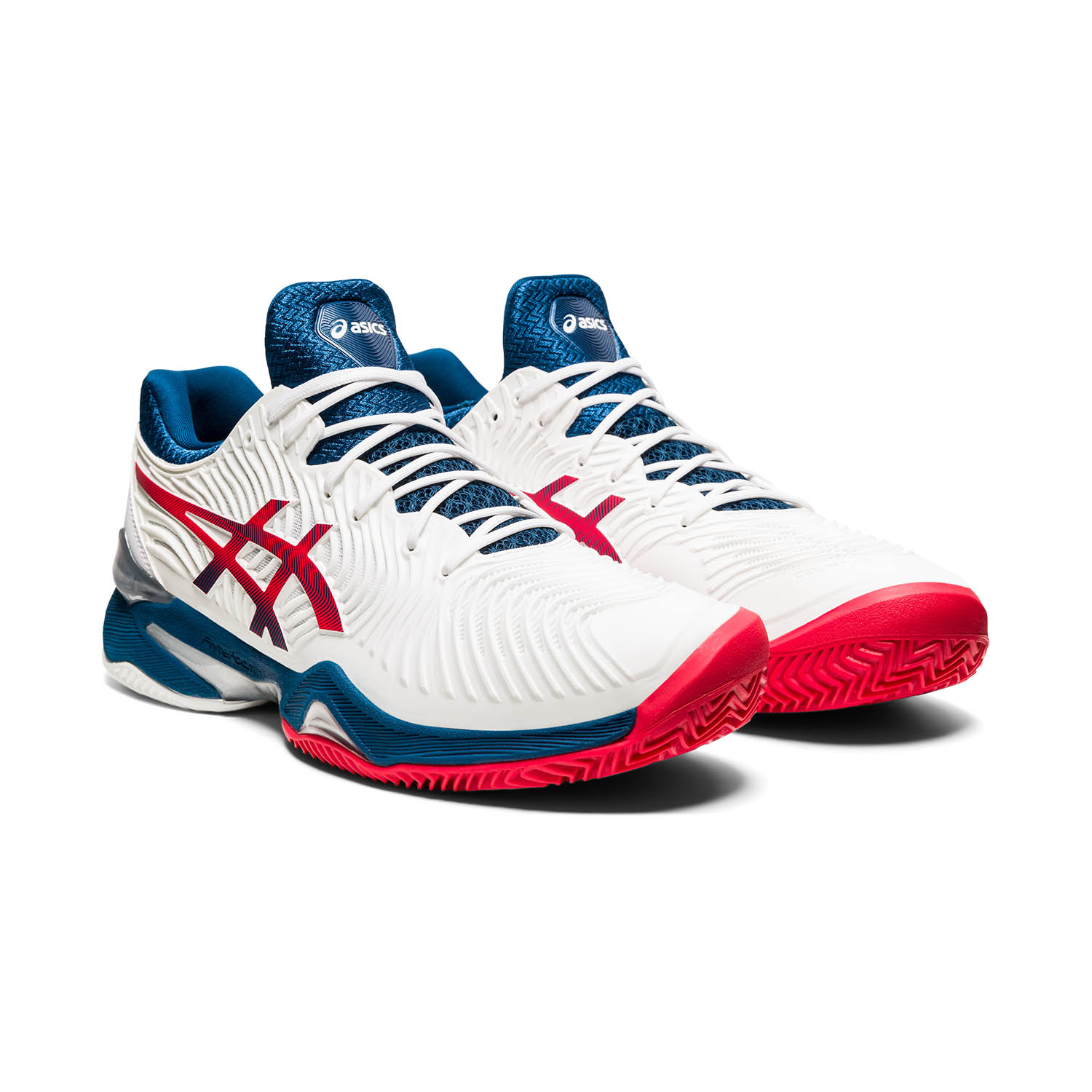 Asics Court FF 2 Clay Men's Tennis Shoes - White/Mako Blue