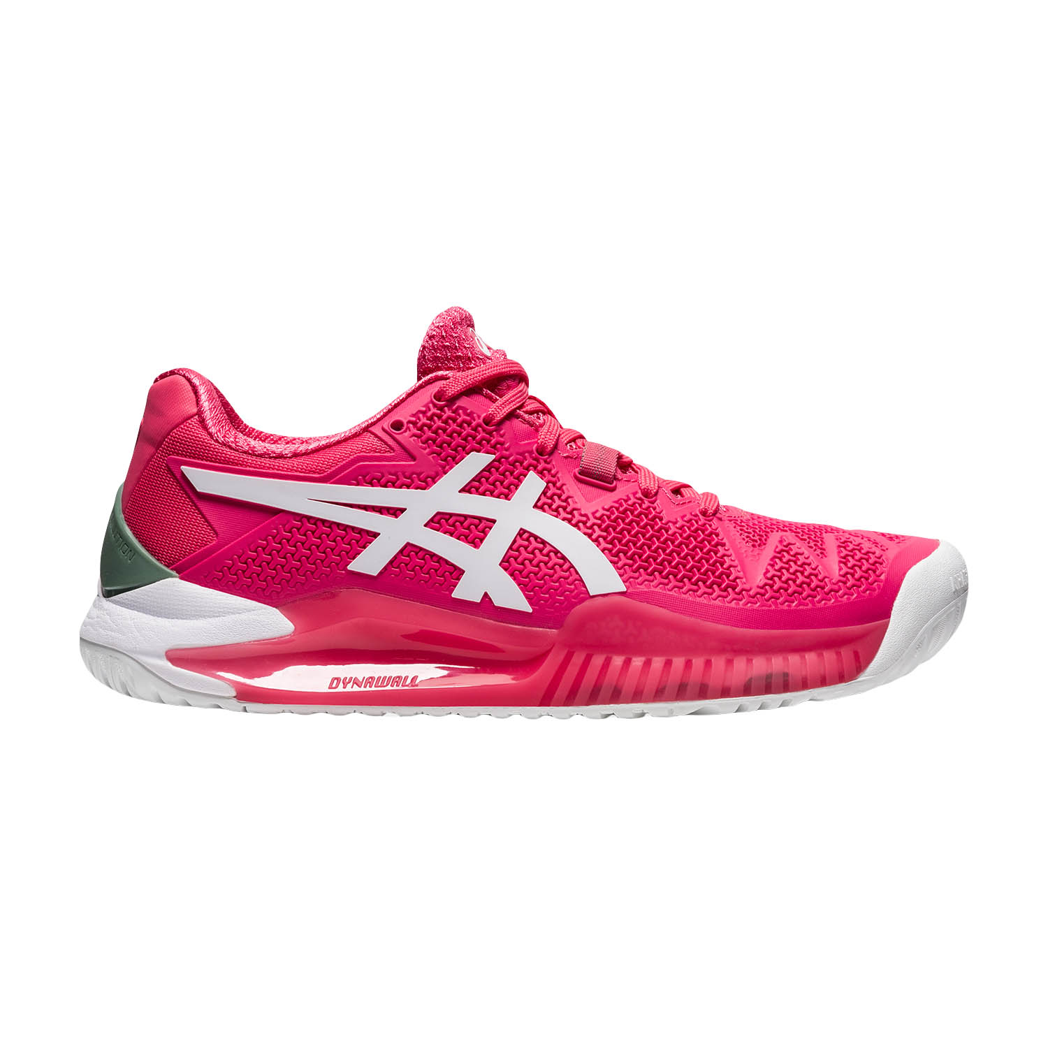 white and pink asics