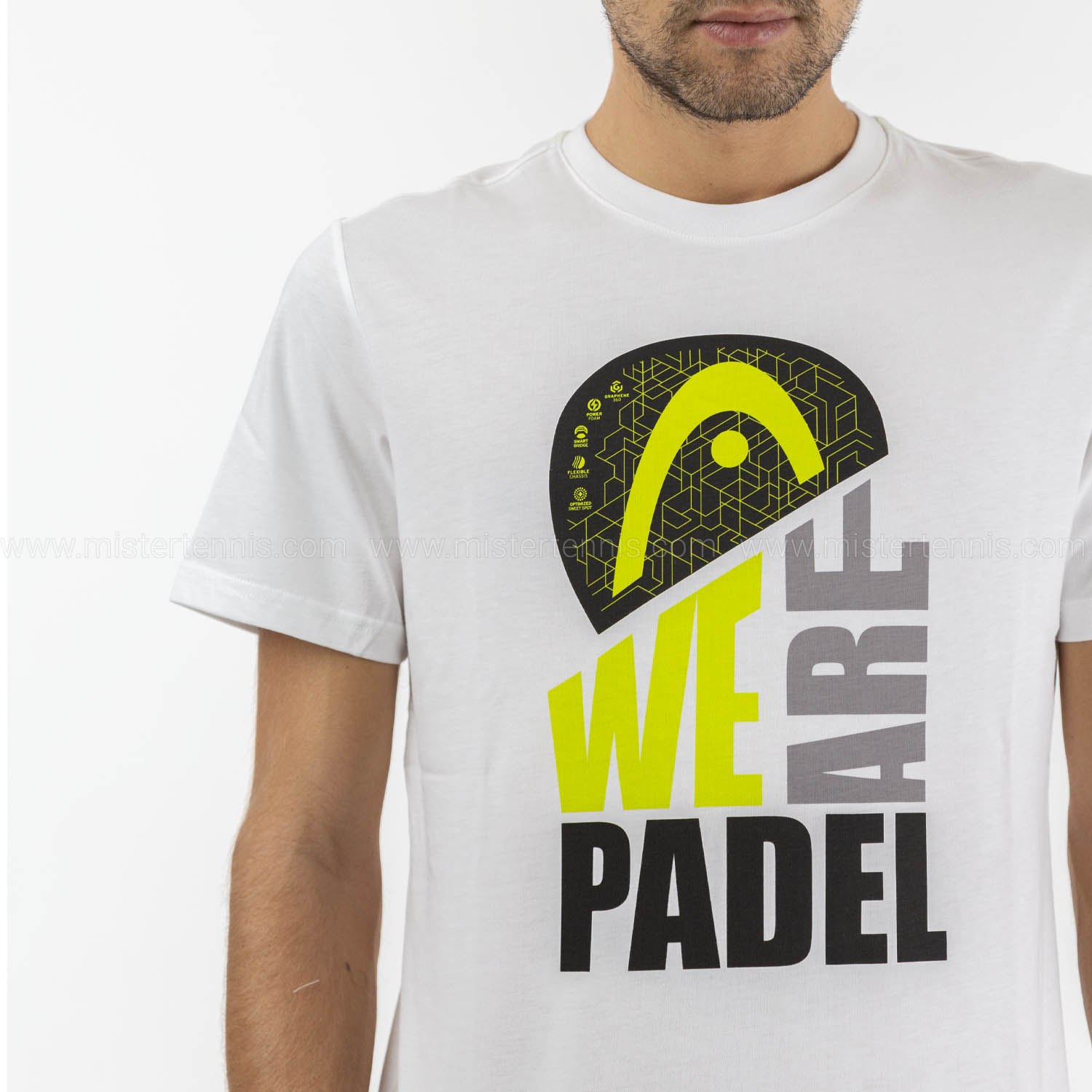 Head WAP Maglietta da Padel Uomo - White