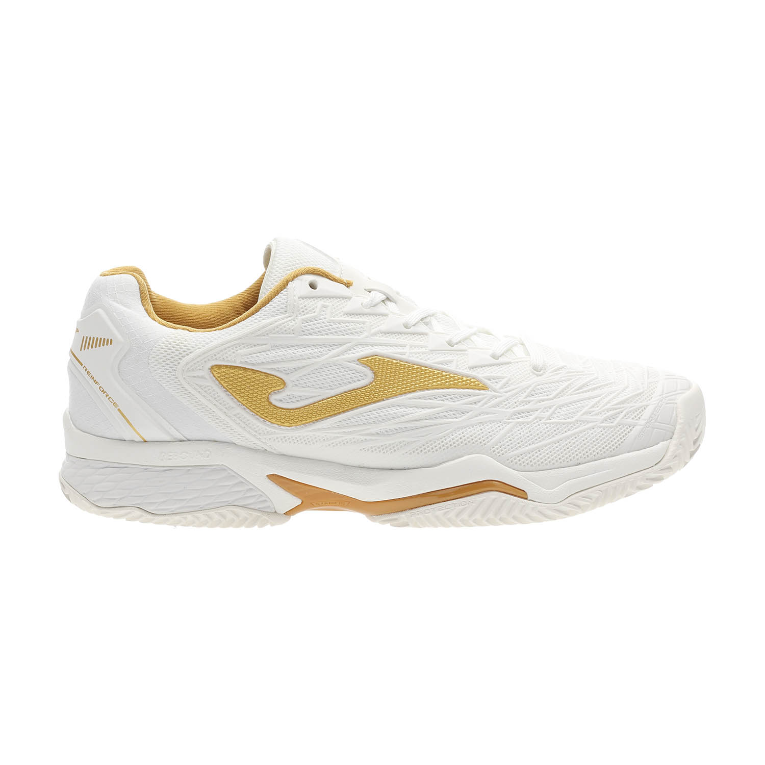 gold and white tennis shoes