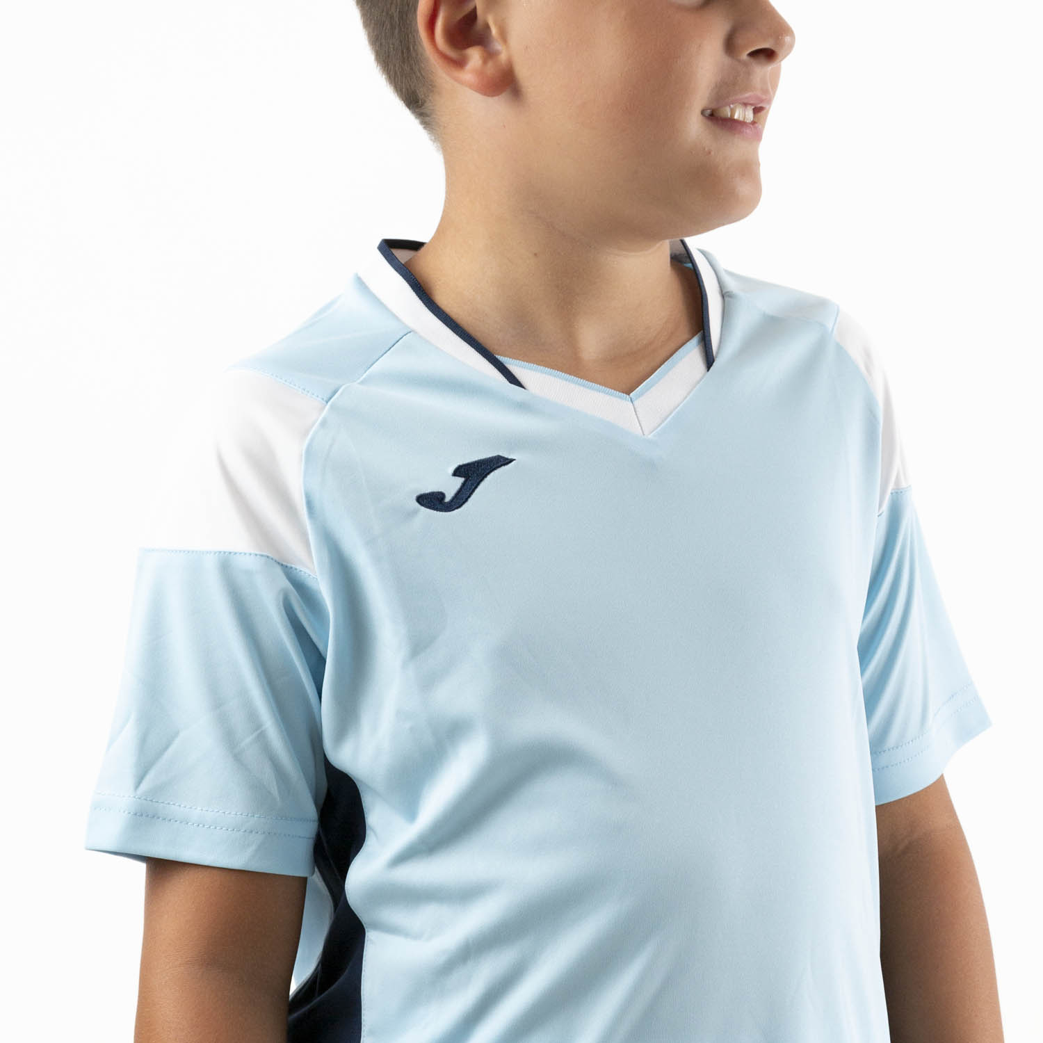 Joma Crew III Camiseta Niño - Sky/Dark Navy/White