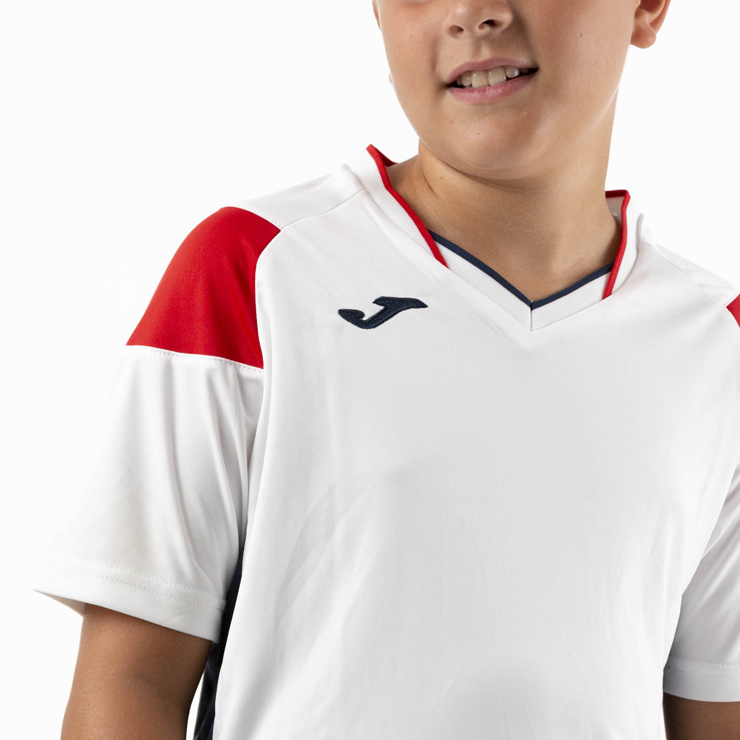 Joma Crew III Camiseta Niño - White/Dark Navy/Red