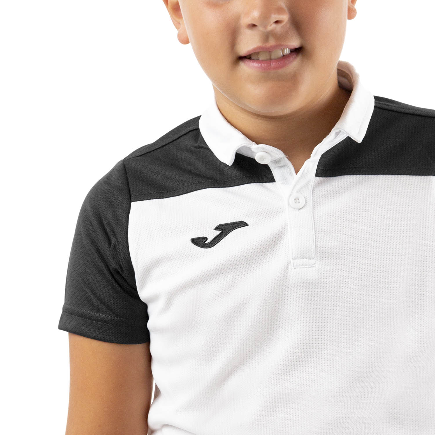 Joma Crew III Polo Bambino - White/Black