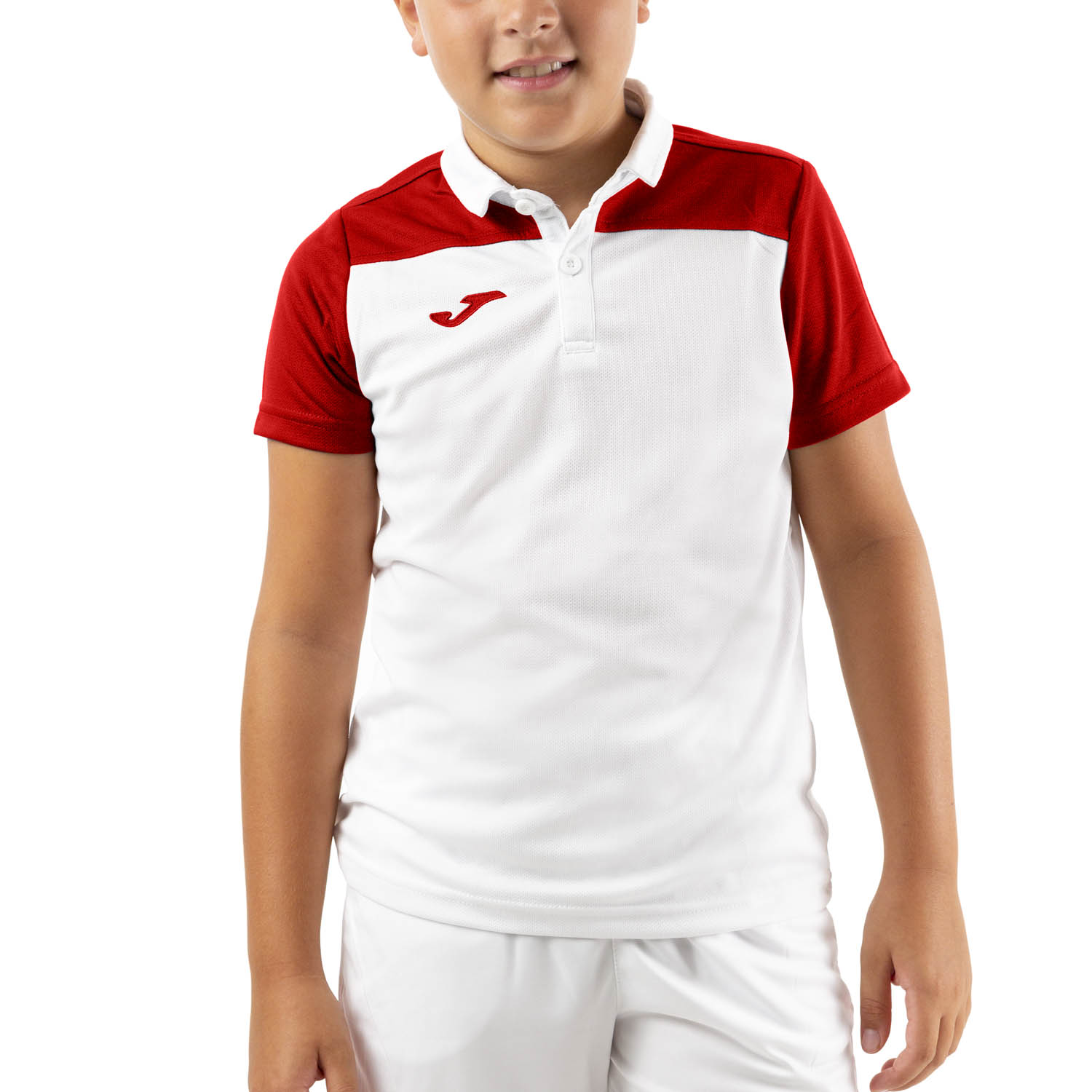 Joma Crew III Polo Bambino - White/Red