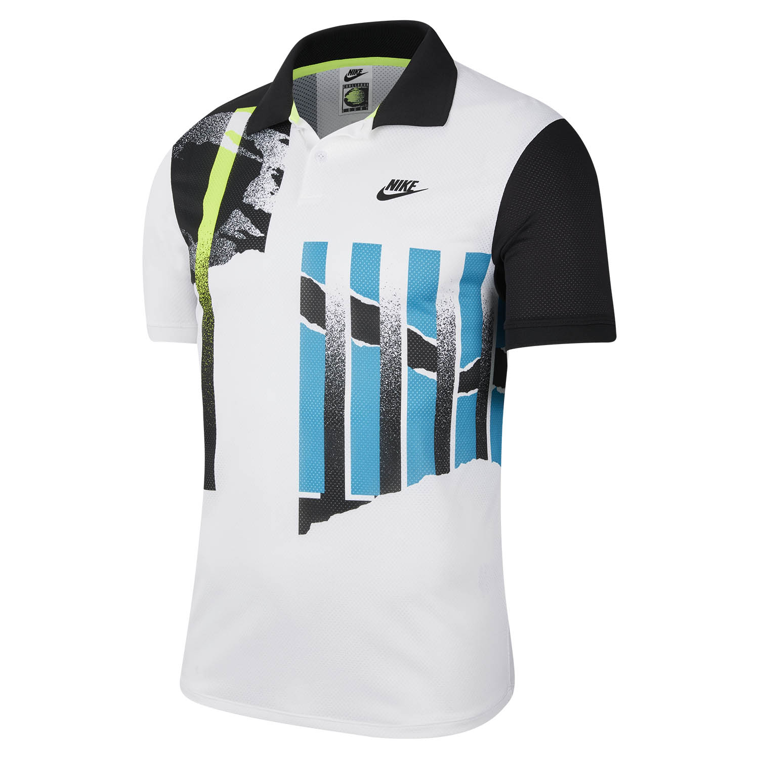 Nike Advantage Men's Tennis Polo - White/Black/Neo Teal/Black