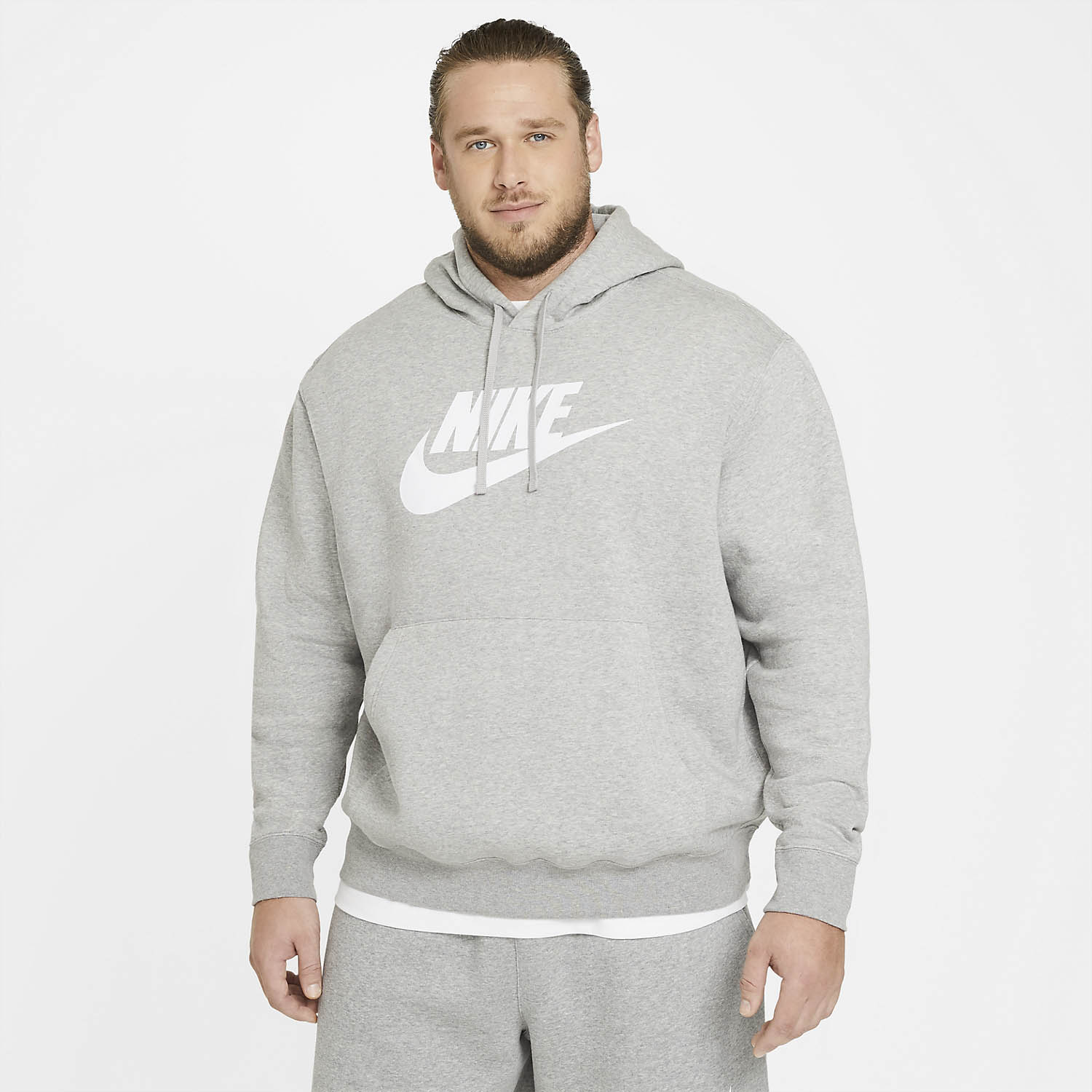Nike Club Graphic Men's Tennis Hoodie - Dark Grey Heather