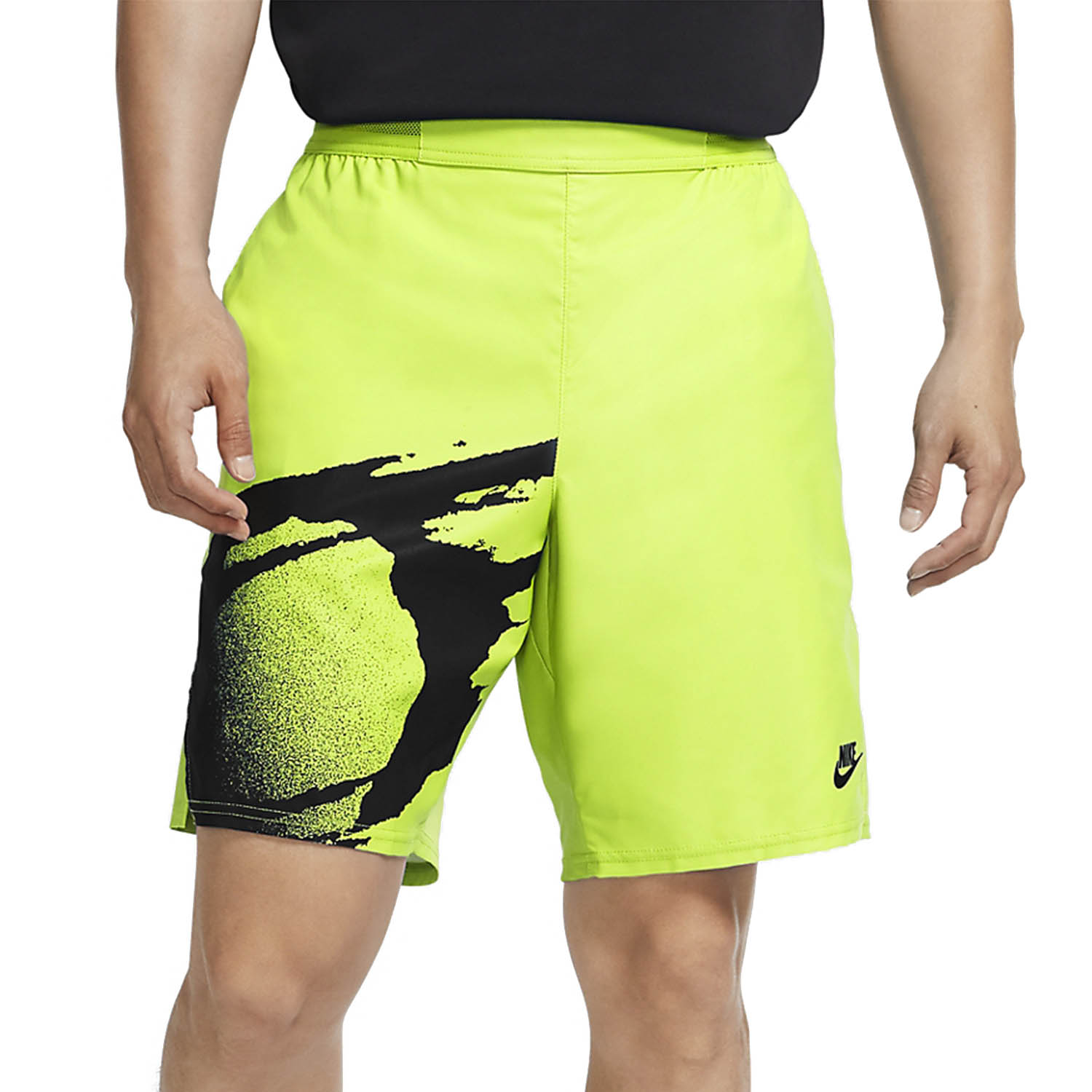 black and lime green nike shorts
