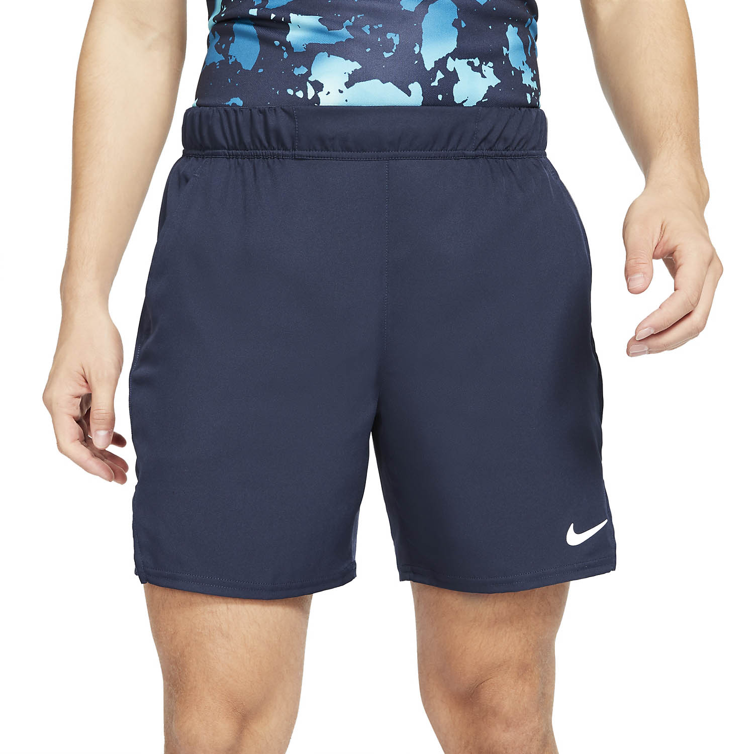 la carretera Jardines Precioso Nike Flex Victory 7in Shorts de Tenis Hombre - Obsidian/White
