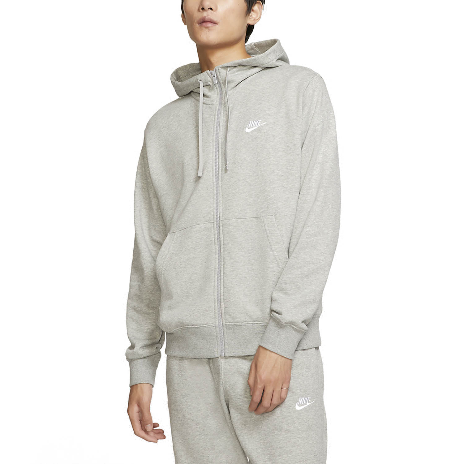 Nike Sportswear Club Hoodie - Dark Grey Heather/Matte Silver/White